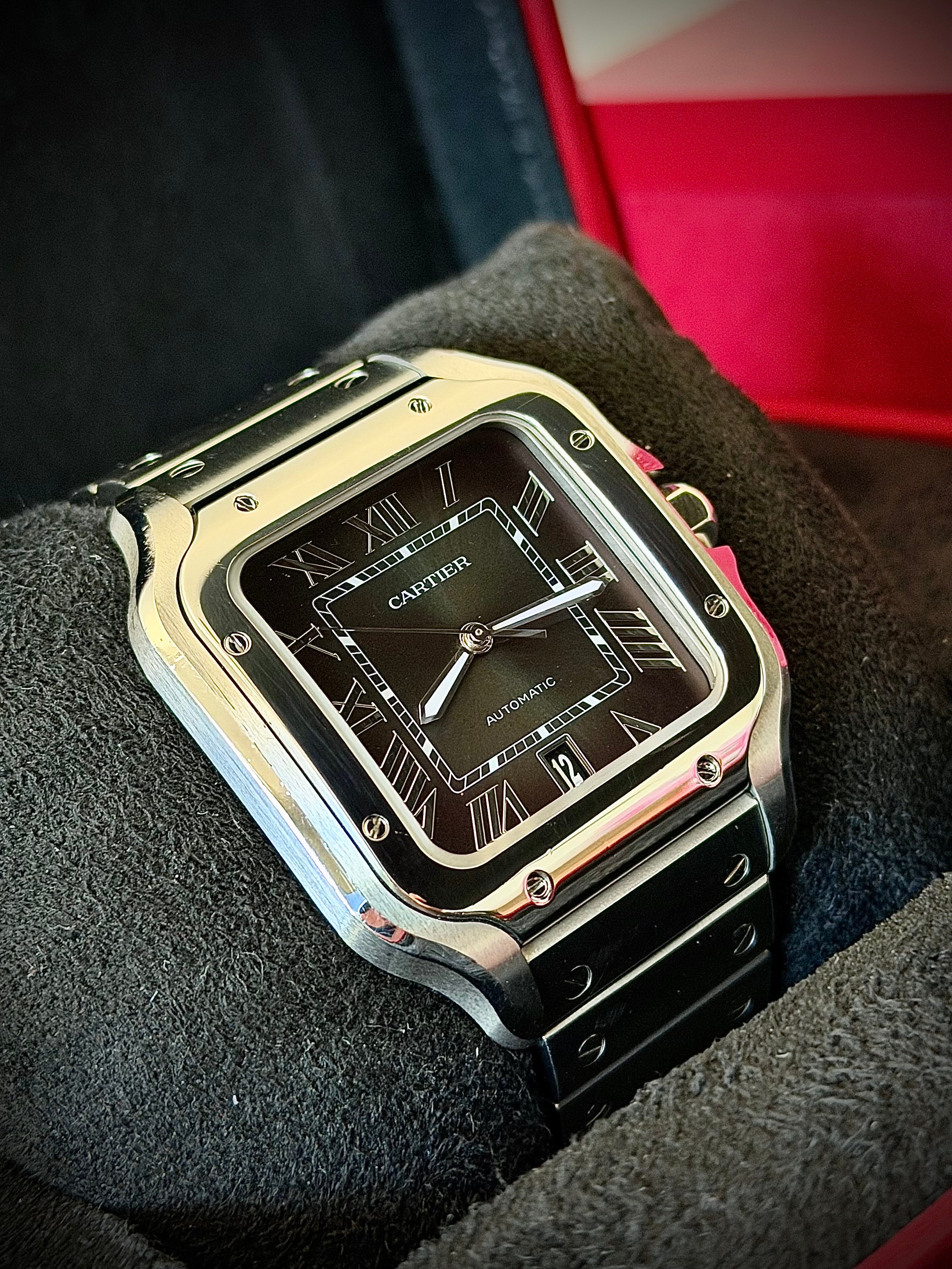 2024 CARTIER SANTOS DE CARTIER LARGE, GREEN DIAL, WSSA0062, FULL SET, INC GST