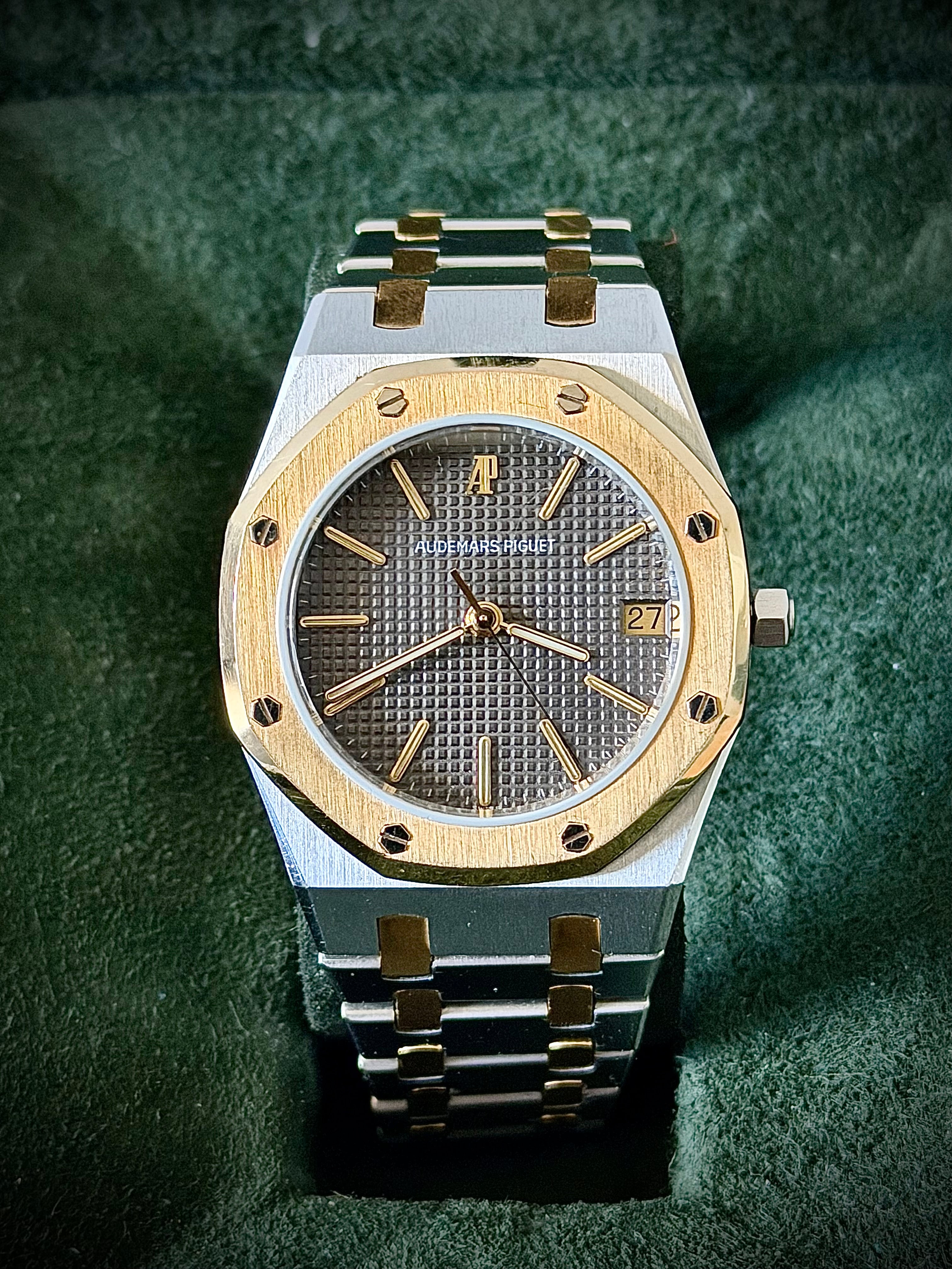CIRCA 1980 AUDEMARS PIGUET ROYAL OAK, 4100SA, TWO TONE, WATCH & BOX, INC GST