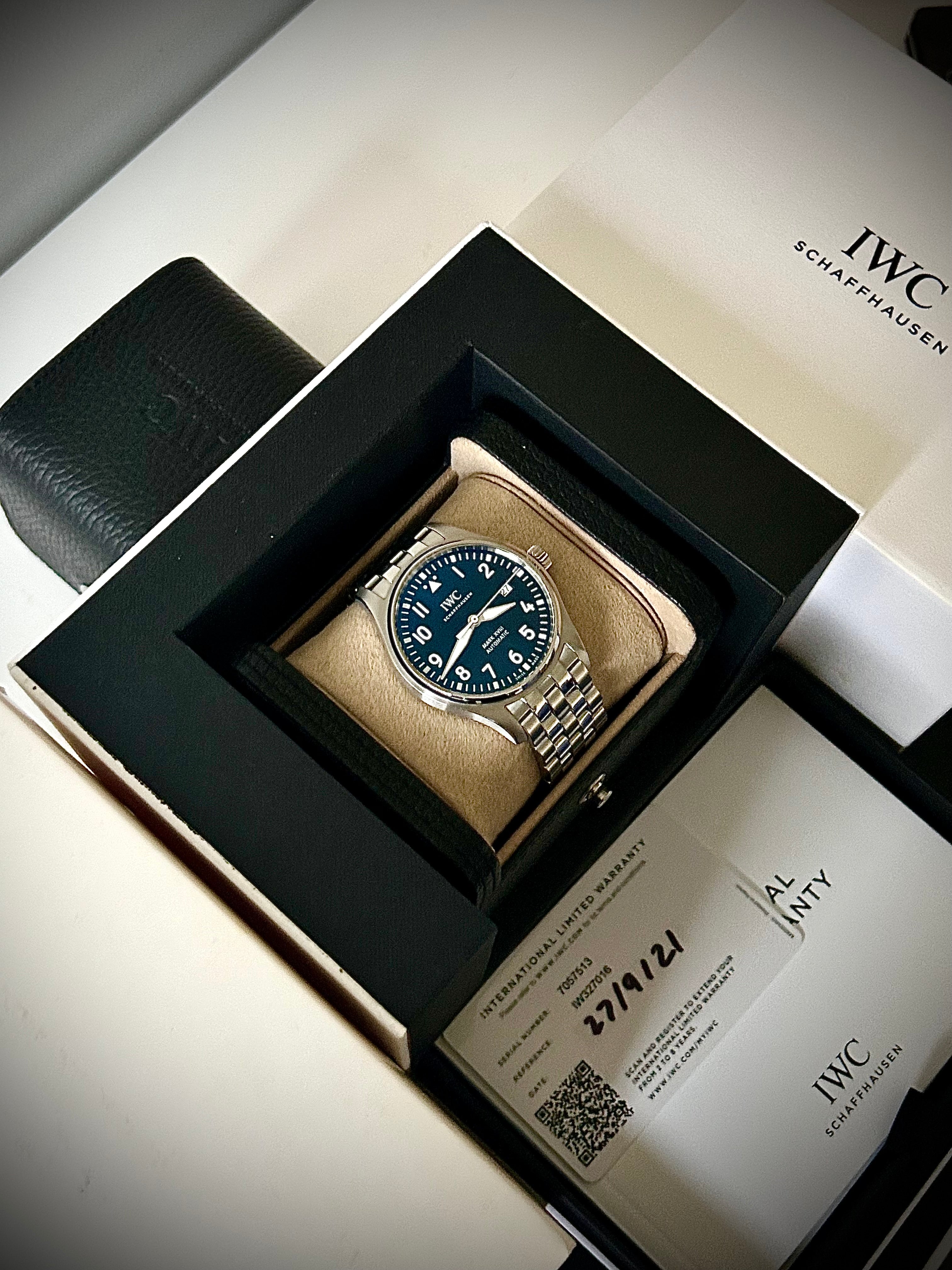 2021 IWC PILOTS WATCH XVIII, “LE PETIT PRINCE” BLUE DIAL, IW327016, FULL SET, INC GST