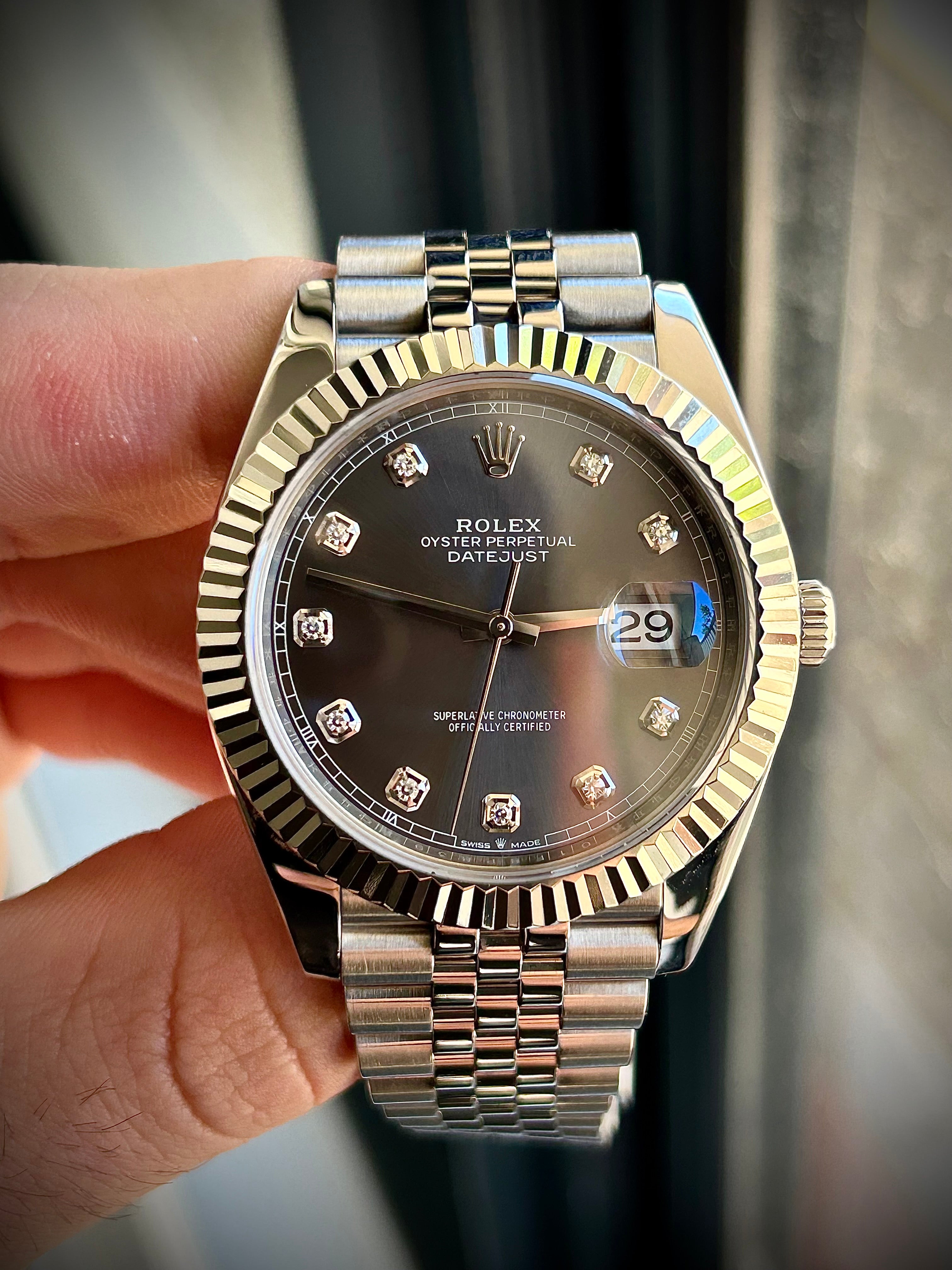 2020 ROLEX DATEJUST 41, RHODIUM DIAMOND DIAL, 126334, FULL SET, INC GST