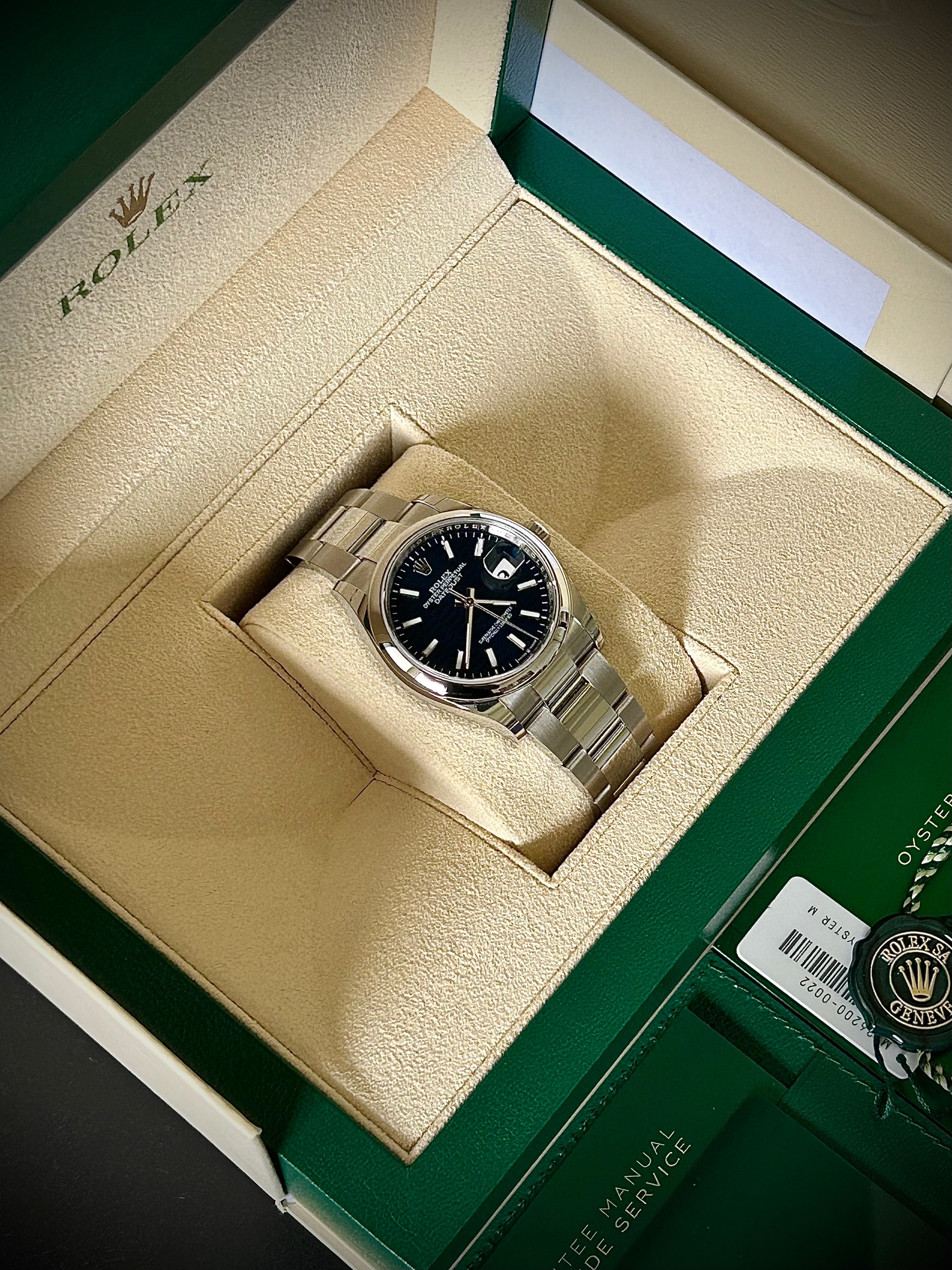 2024 ROLEX DATEJUST 36 BLUE MOTIF DIAL DIAL, 126200, FULL SET, INC GST