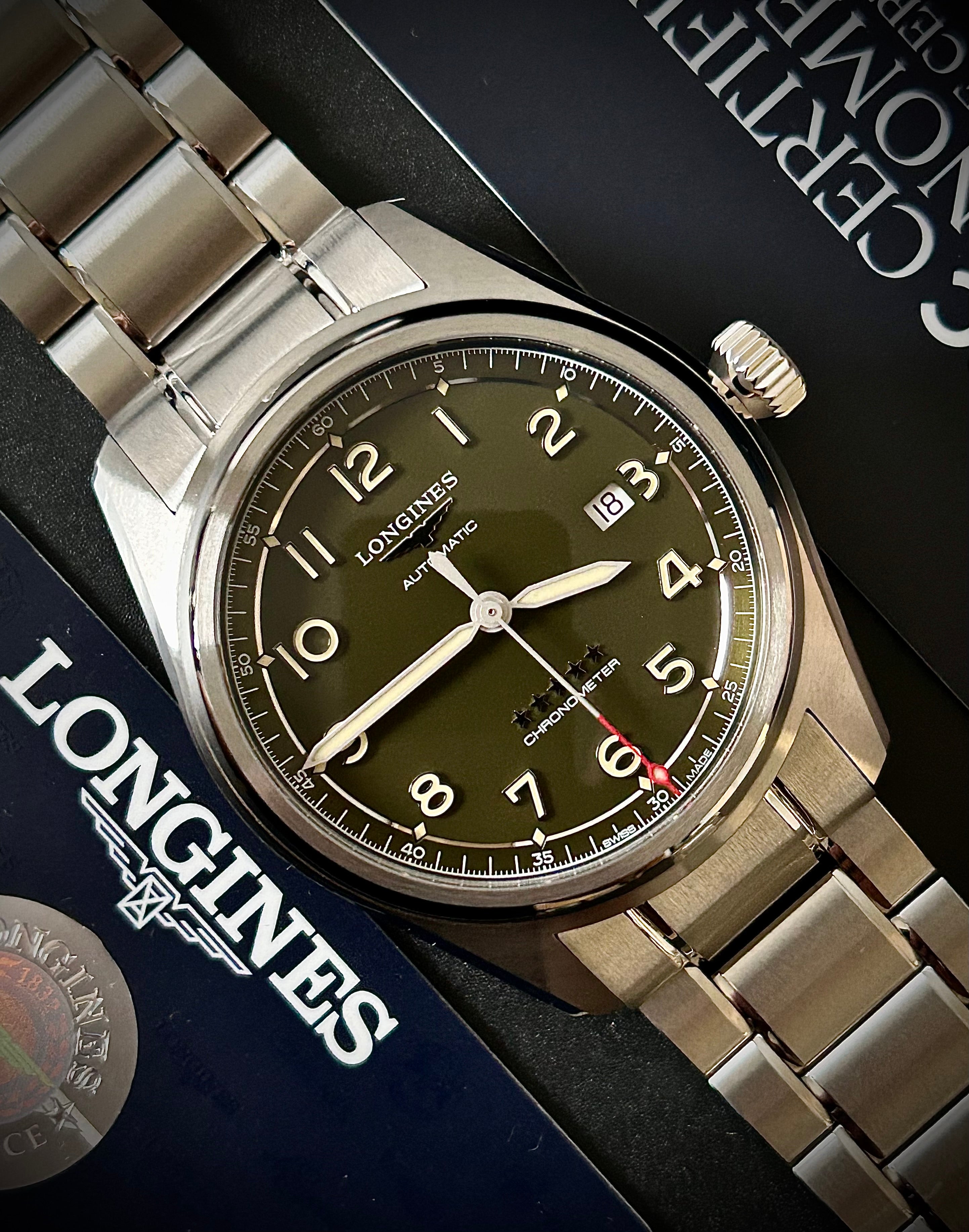 2025 LONGINES SPIRIT, GREEN DIAL, BRAND NEW, FULL SET, INC GST
