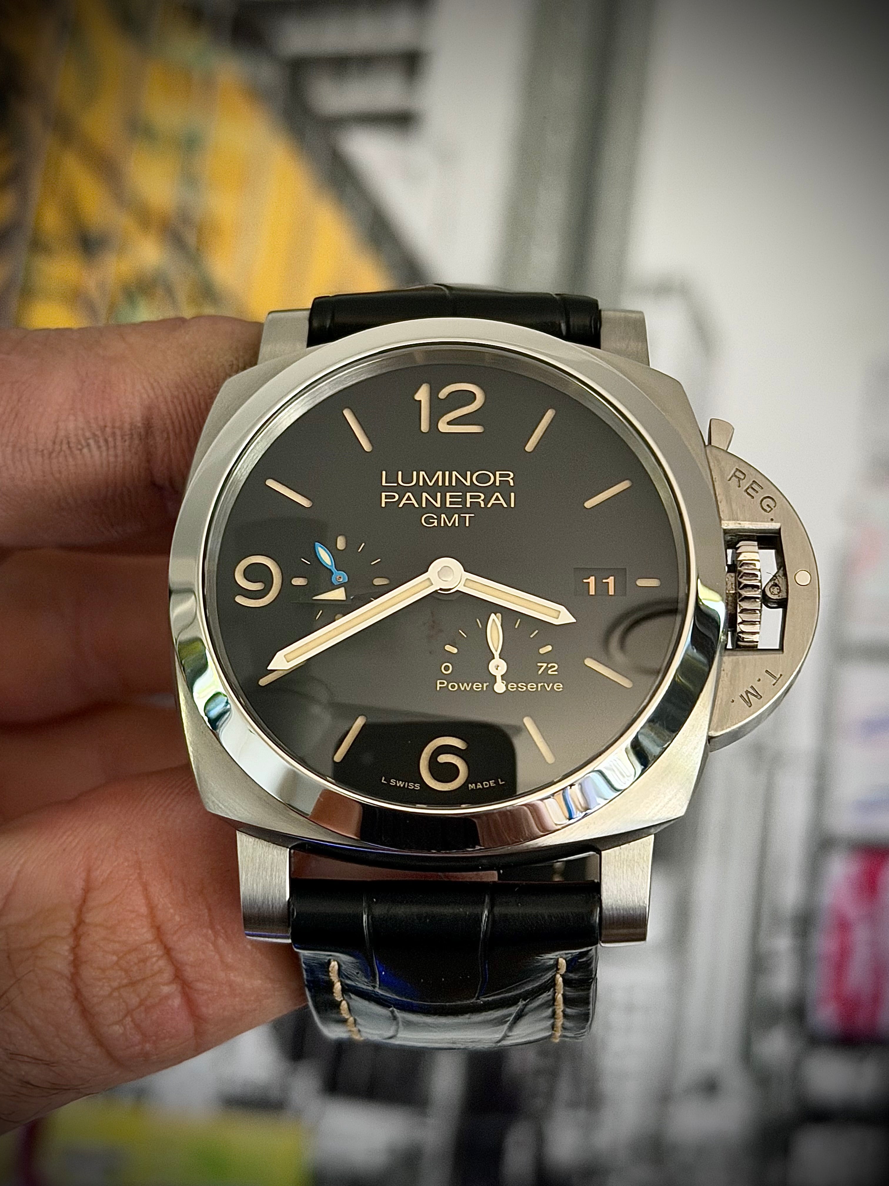 2021 PANERAI LUMINOR 1950 3 DAYS GMT POWER RESERVE, PAM01321, OEM BRACELET + ORIGINAL INVOICE, INC GST