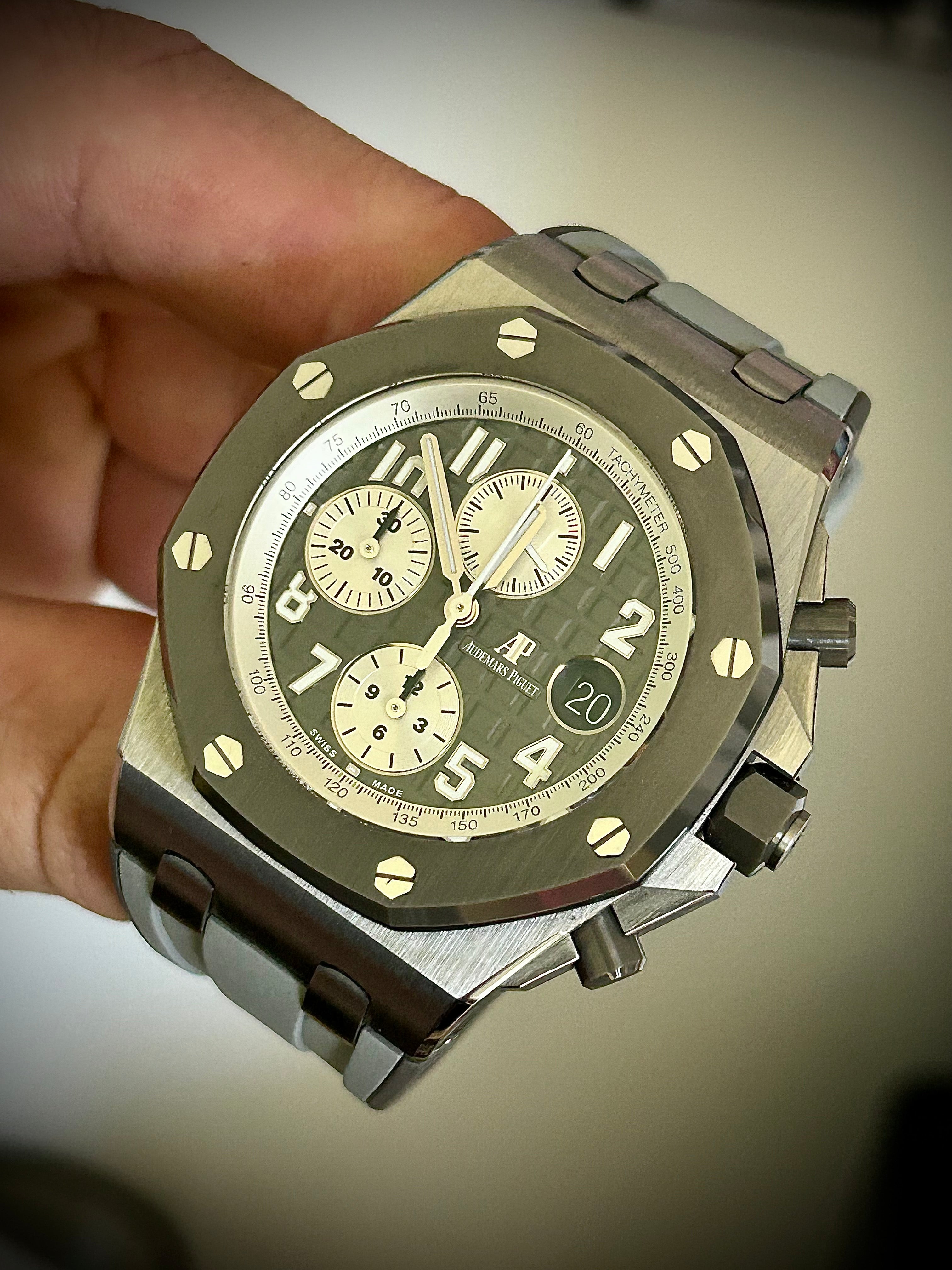 2020 AUDEMARS PIGUET ROYAL OAK OFFSHORE CHRONOGRAPH, 26470IO, “GHOST”, TITANIUM, FULL SET, INC GST