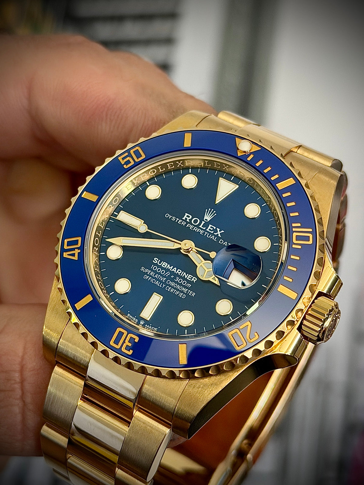 2022 ROLEX SUBMARINER DATE “BLUESY”, 126618LB, 18CT YELLOW GOLD, BLUE DIAL, FULL SET, INC GST