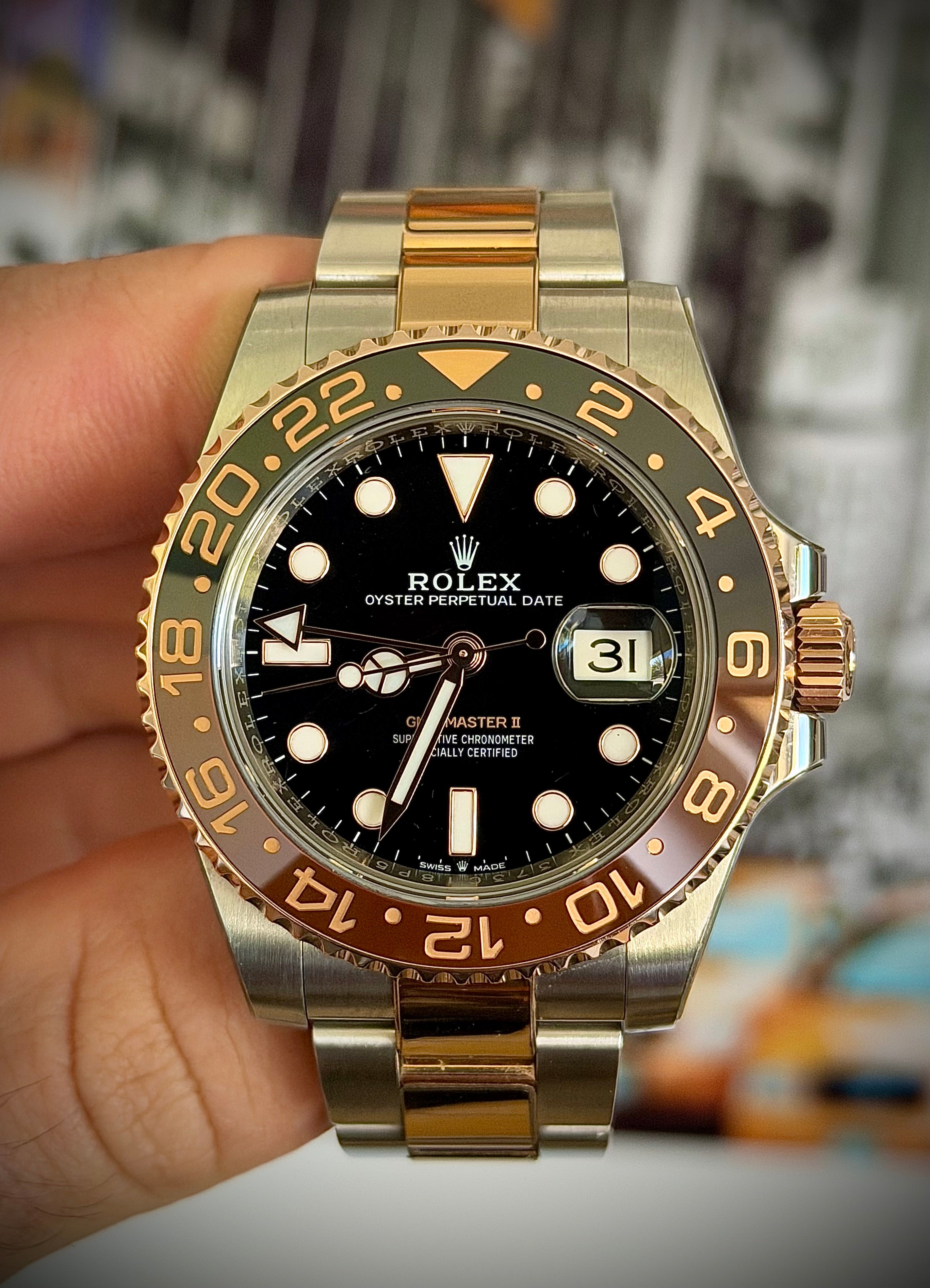 2018 ROLEX GMT MASTER II, ROOTBEER, 126711CHNR, FULL SET, INC GST