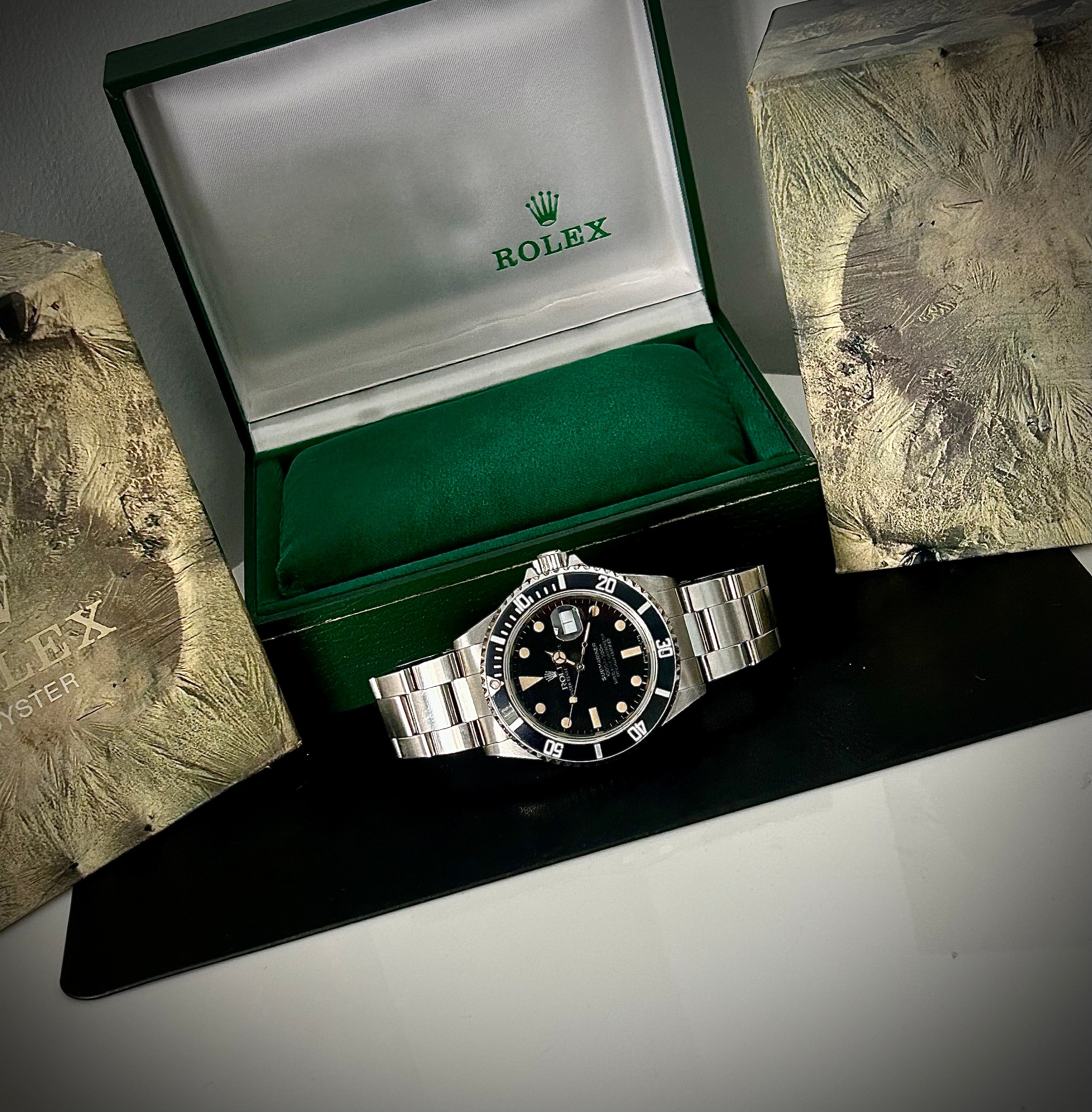 1980s ROLEX SUBMARINER DATE PUMPKIN PATINA MATTE DIAL, 16800, INC GST