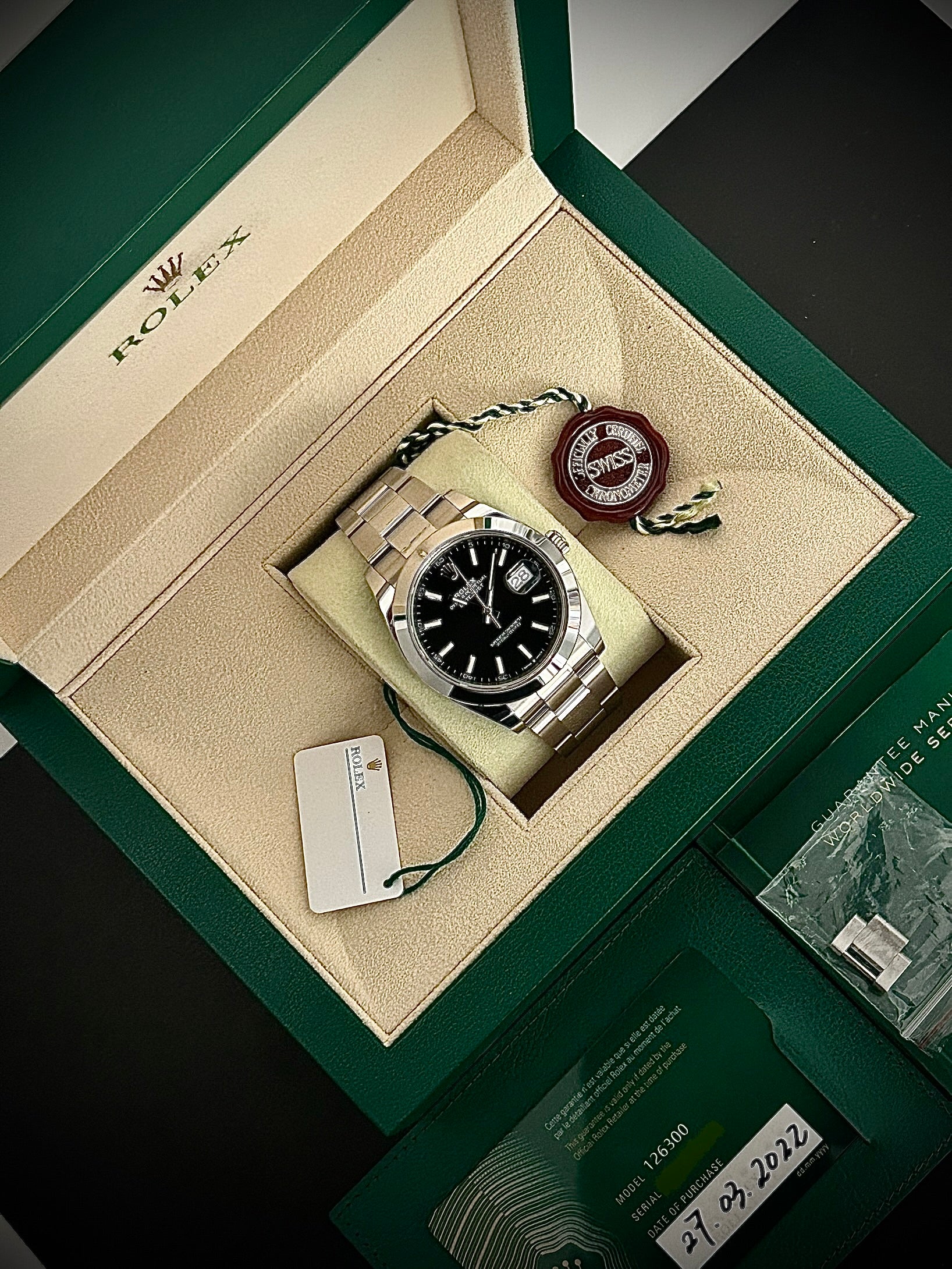 2022 ROLEX DATEJUST 41, 126300, FULL SET, INC GST