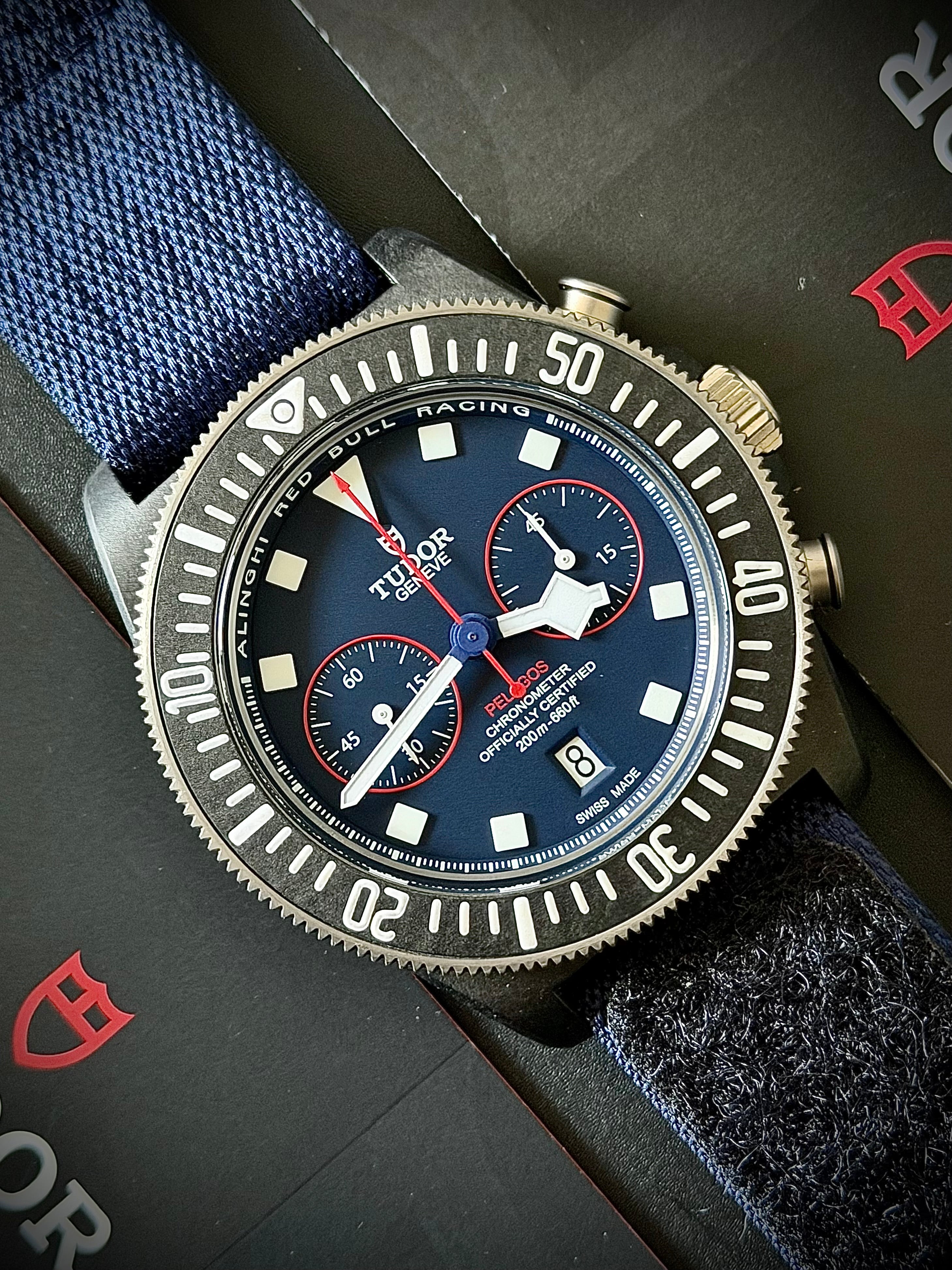 2025 TUDOR PELAGOS FXD CHRONO RED BULL RACING, FULL SET, INC GST