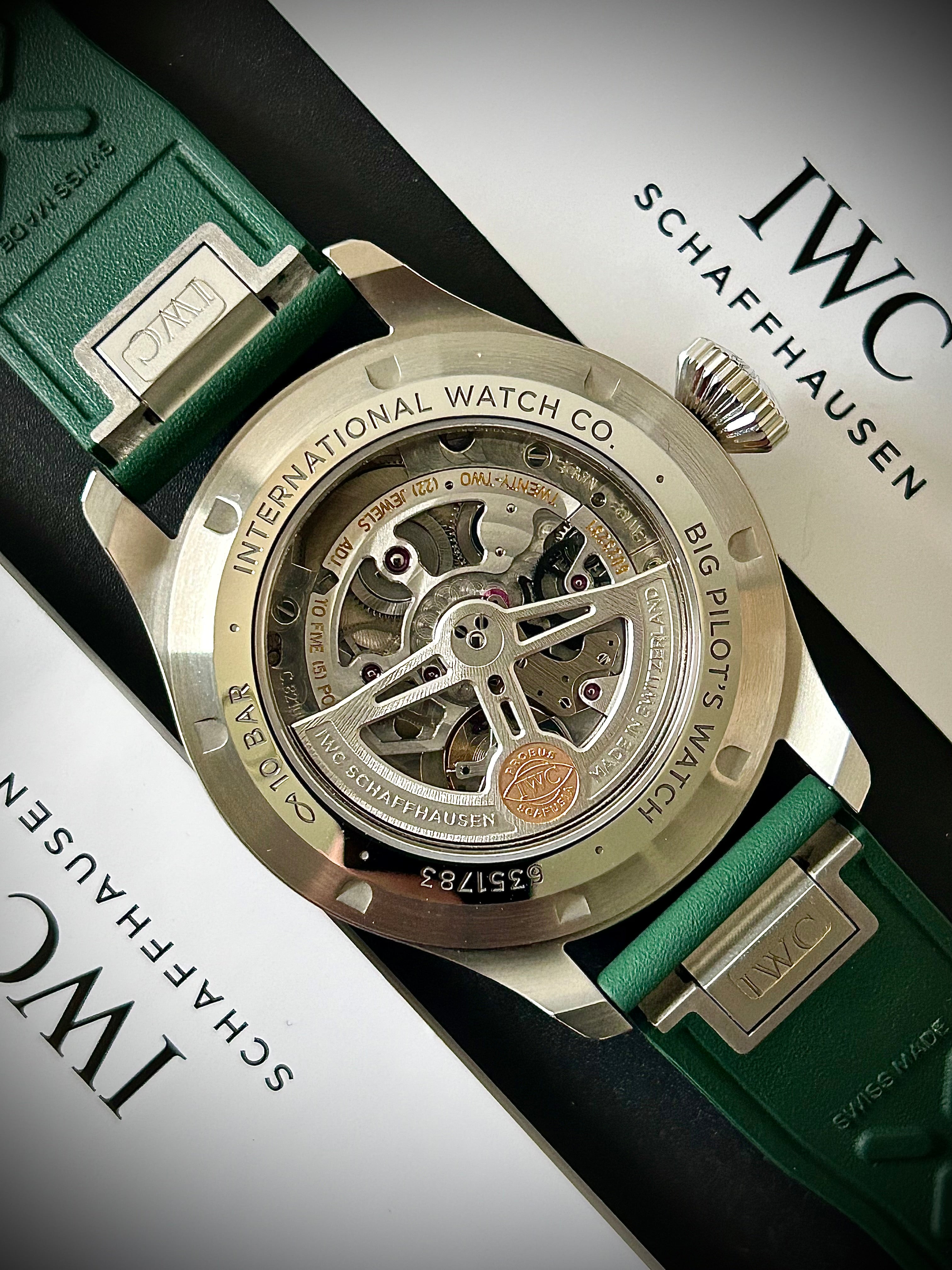 2022 IWC BIG PILOTS WATCH 43, GREEN DIAL, IW329306, FULL SET, INC GST