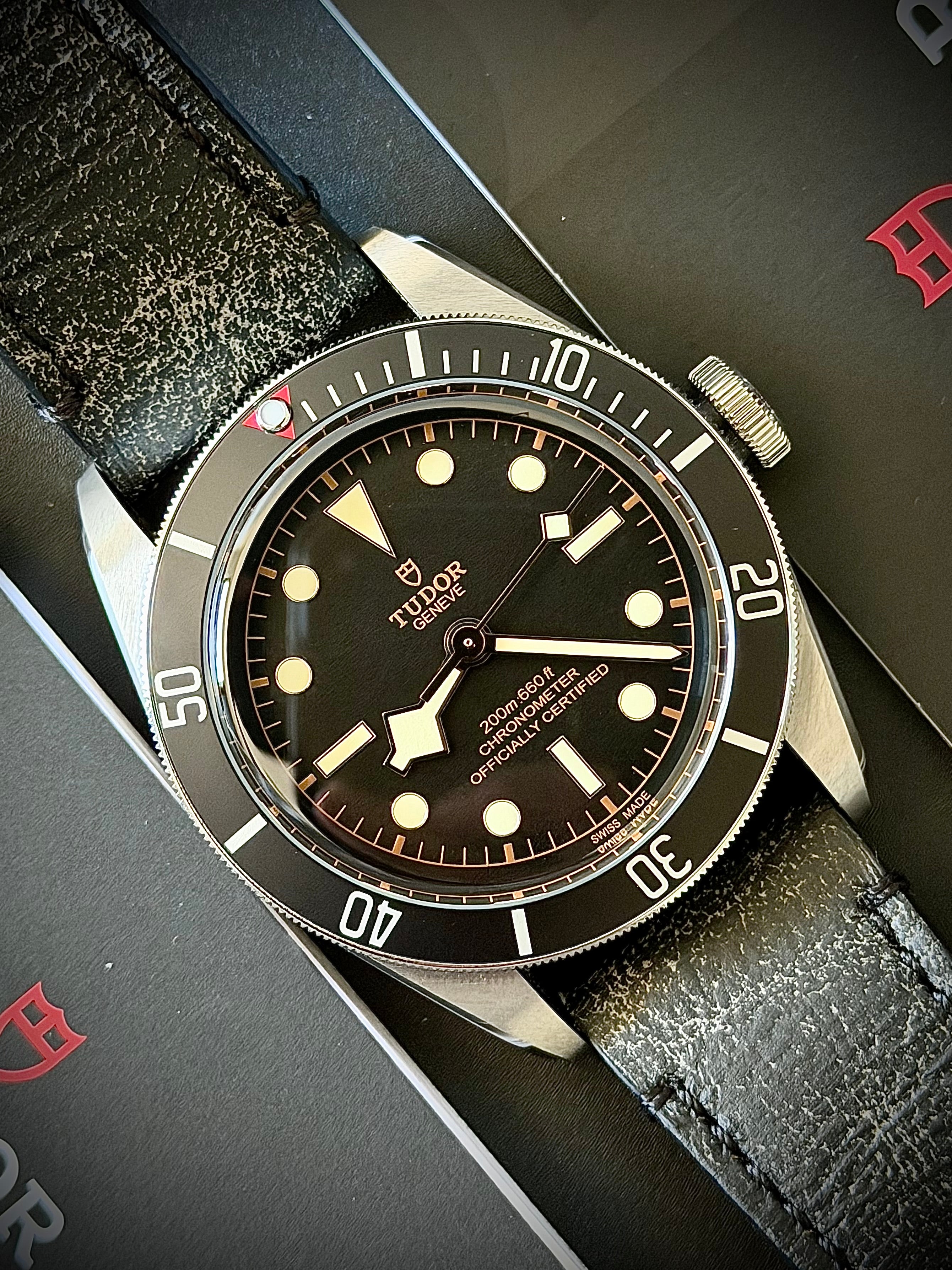 2024 TUDOR BLACK BAY HERITAGE 41 BLACK, FULL SET, ON LEATHER, INC GST