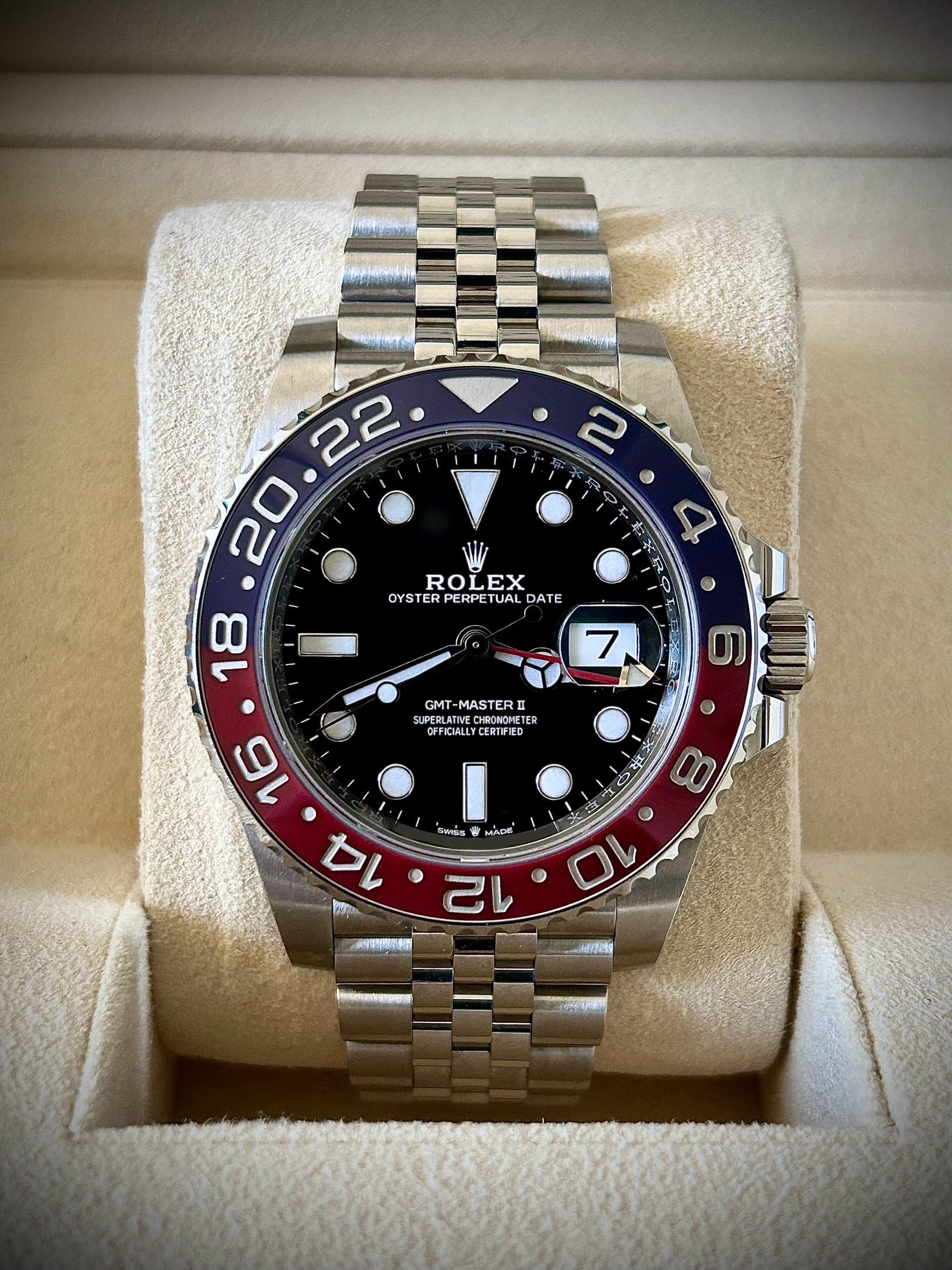 2020 ROLEX GMT MASTER II, PEPSI, 126710BLRO, FULL SET, INC GST