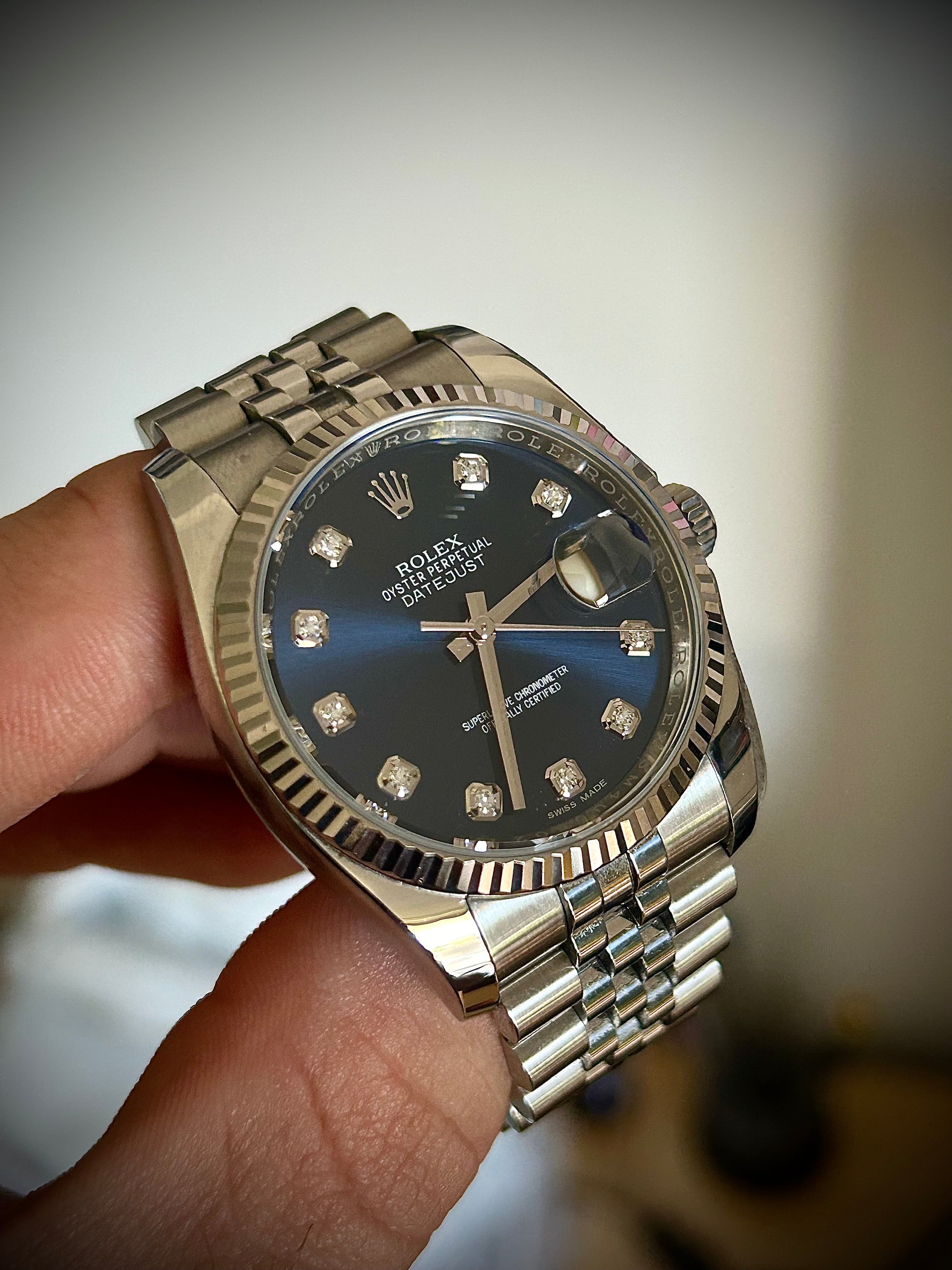 2017 ROLEX DATEJUST 36, 116234, BLUE DIAMOND DIAL, FULL SET, INC GST