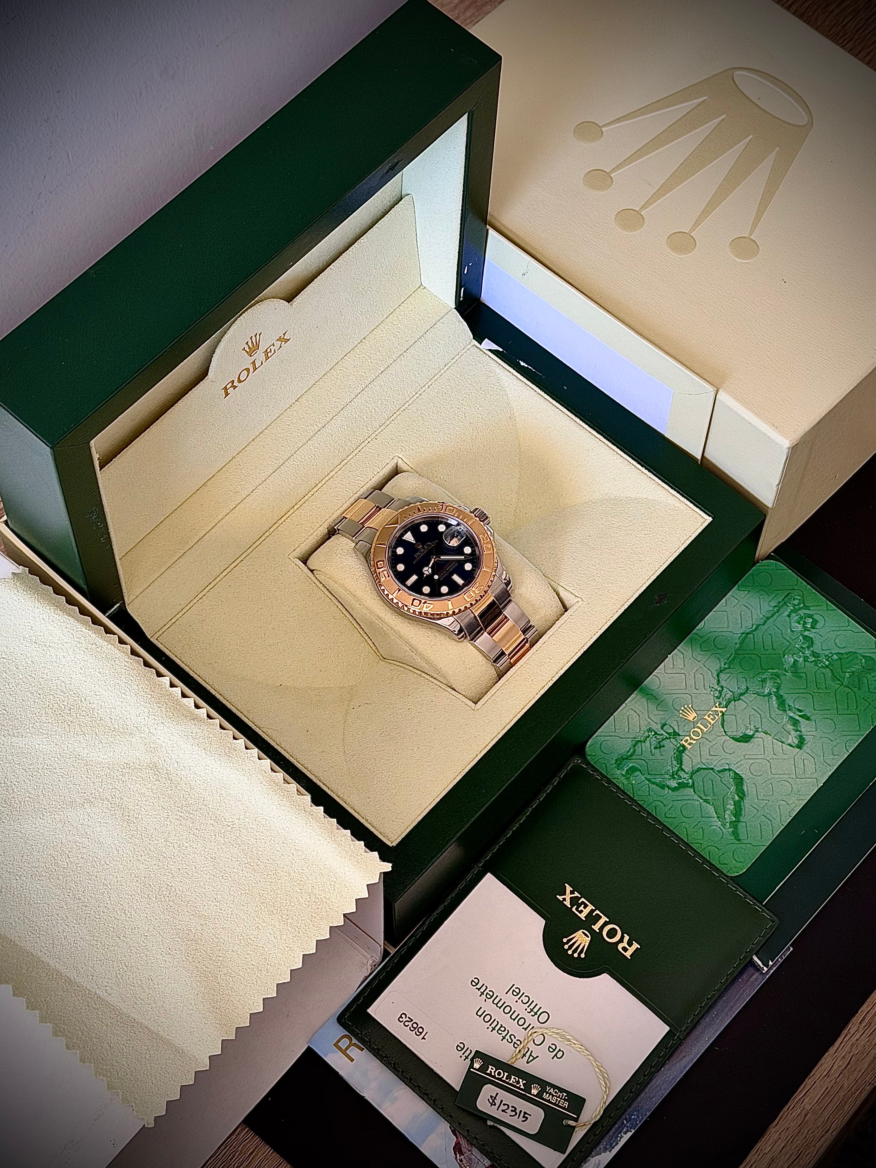 2007 ROLEX YACHT-MASTER, TWO TONE, BLUE DIAL, 16623, BOX & PAPERS, INC GST