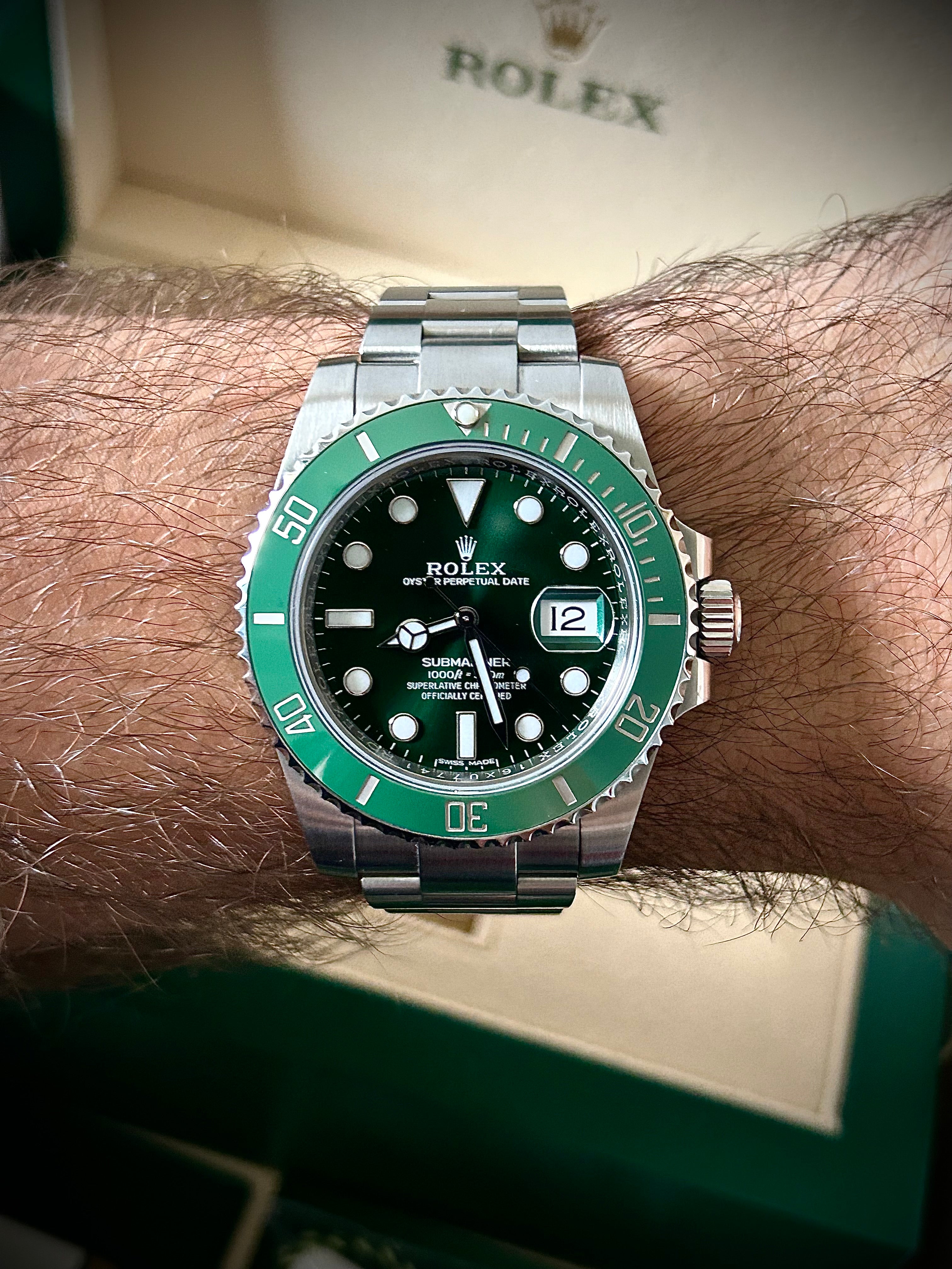 2018 ROLEX SUBMARINER DATE 116610LV, HULK, FULL SET, INC GST