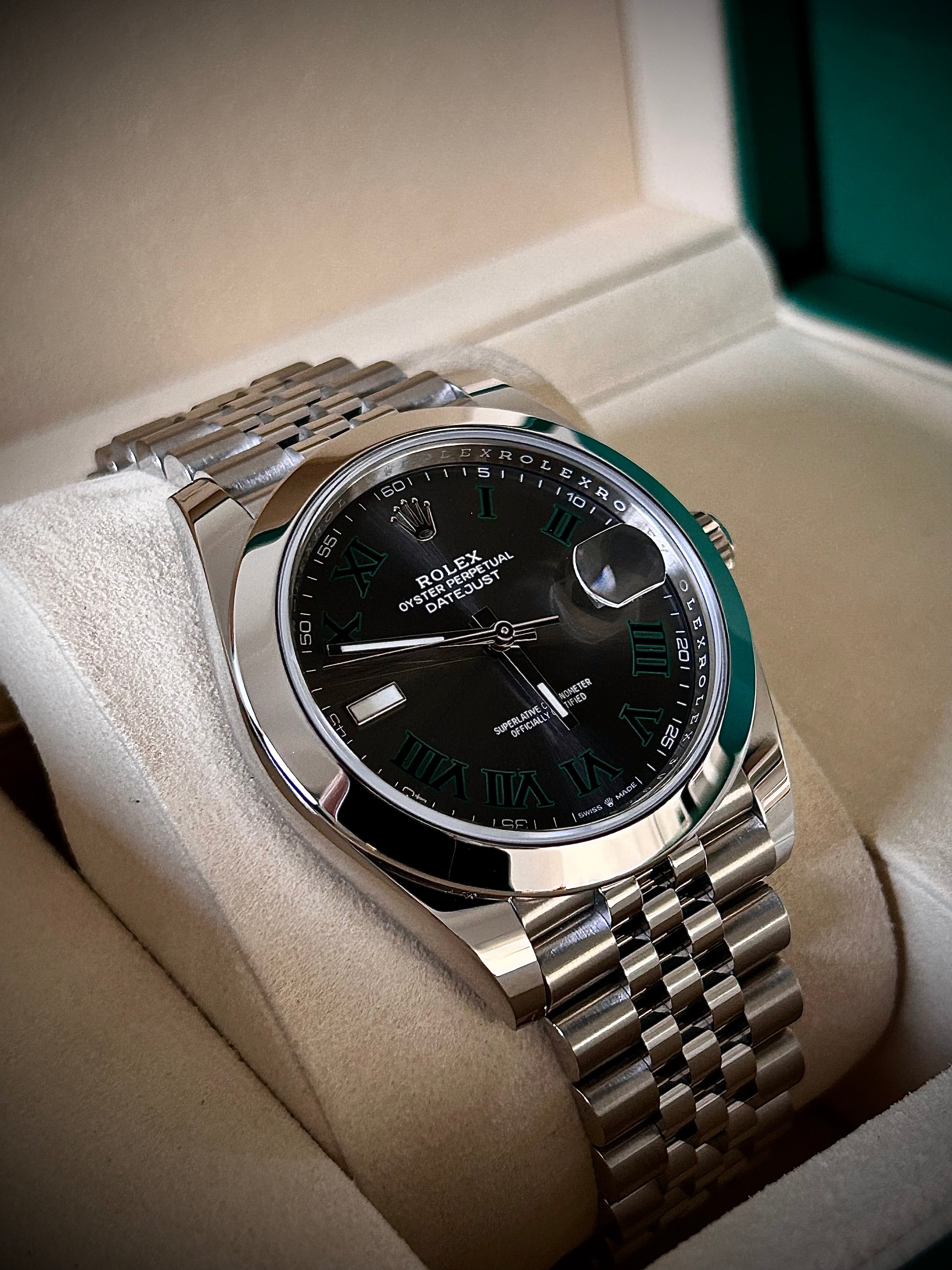 2025 ROLEX DATEJUST 41 WIMBLEDON, 126300, FULL SET, INC GST