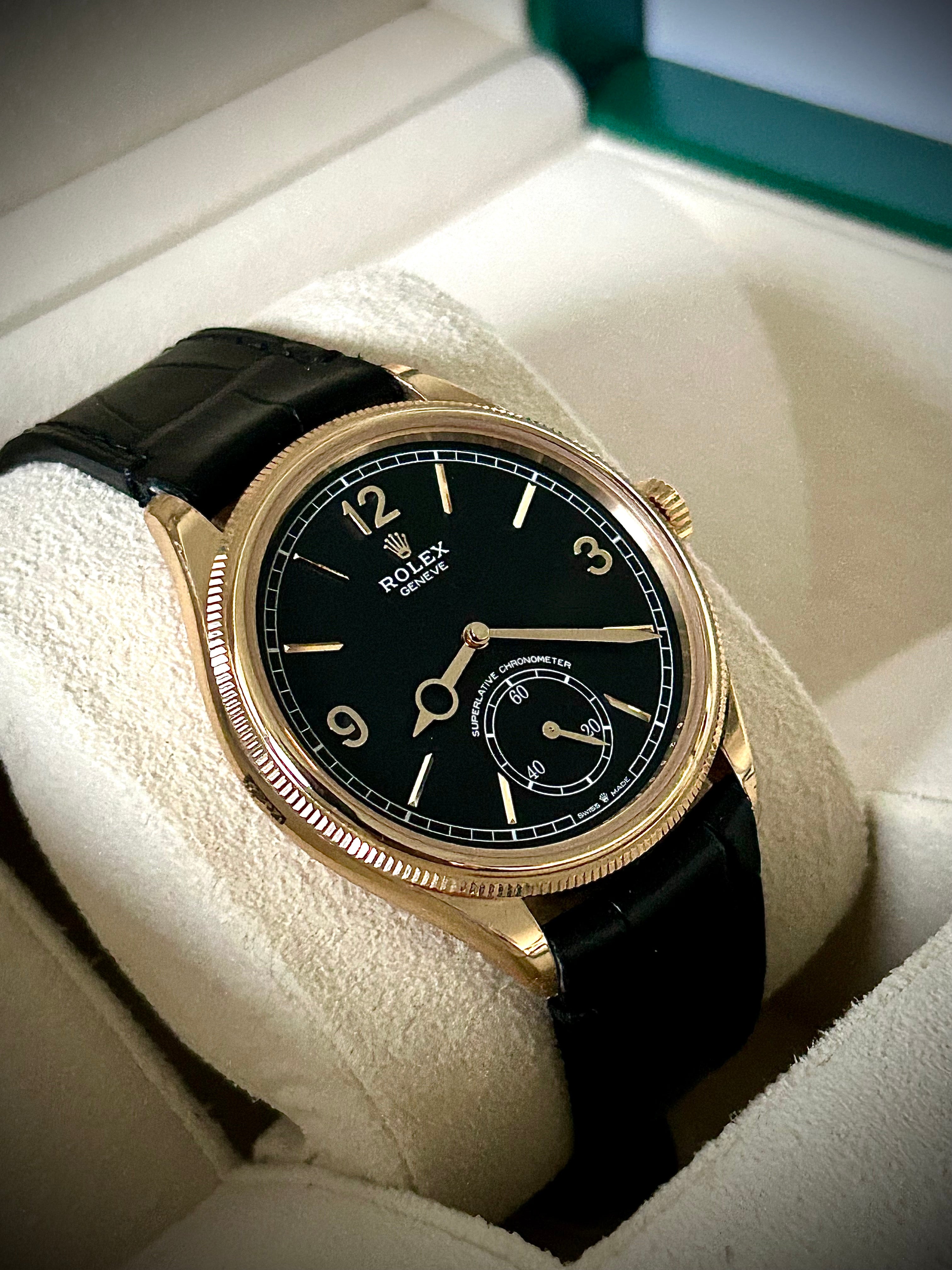 2024 ROLEX PERPETUAL 1908, 52508, YELLOW GOLD, MATTE BLACK DIAL, FULL SET, BRAND NEW, INC GST