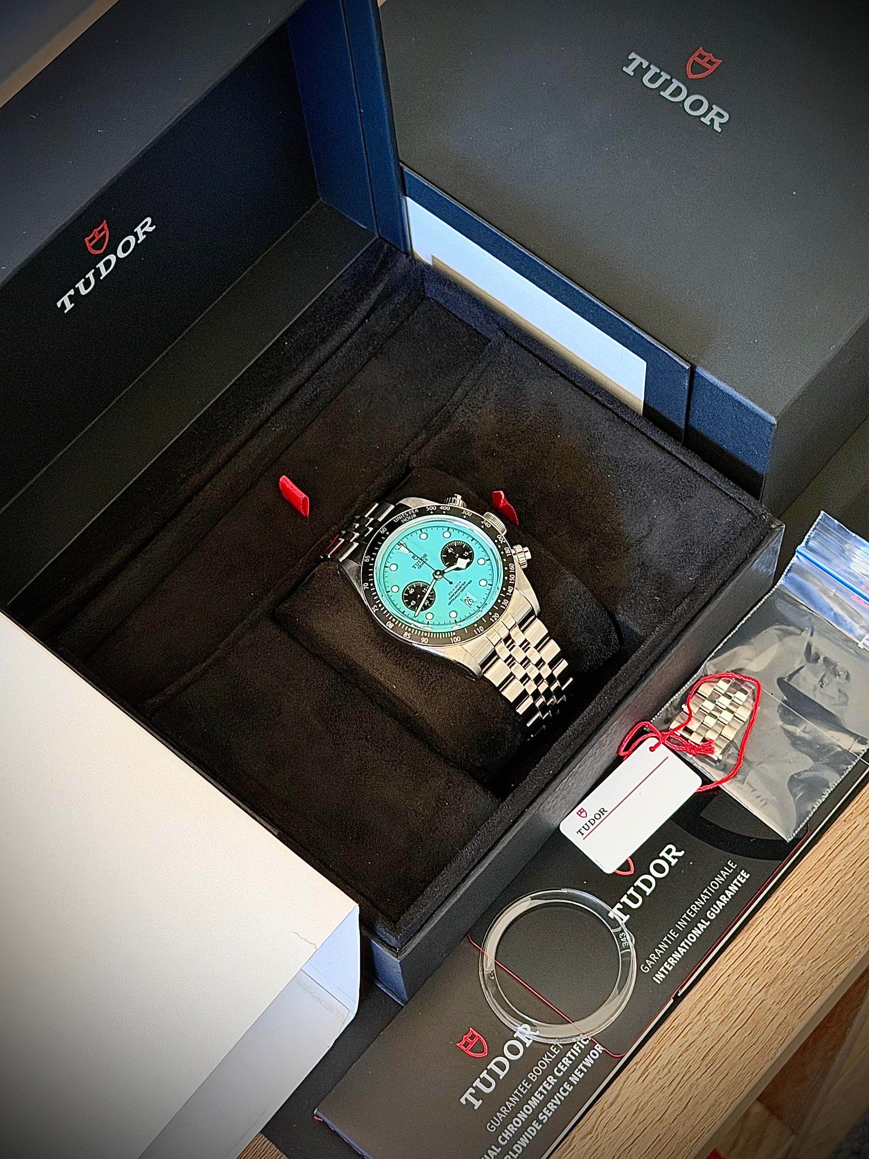 2025 TUDOR BLACK BAY CHRONOGRAPH “FLAMINGO BLUE”, FULL SET, INC GST