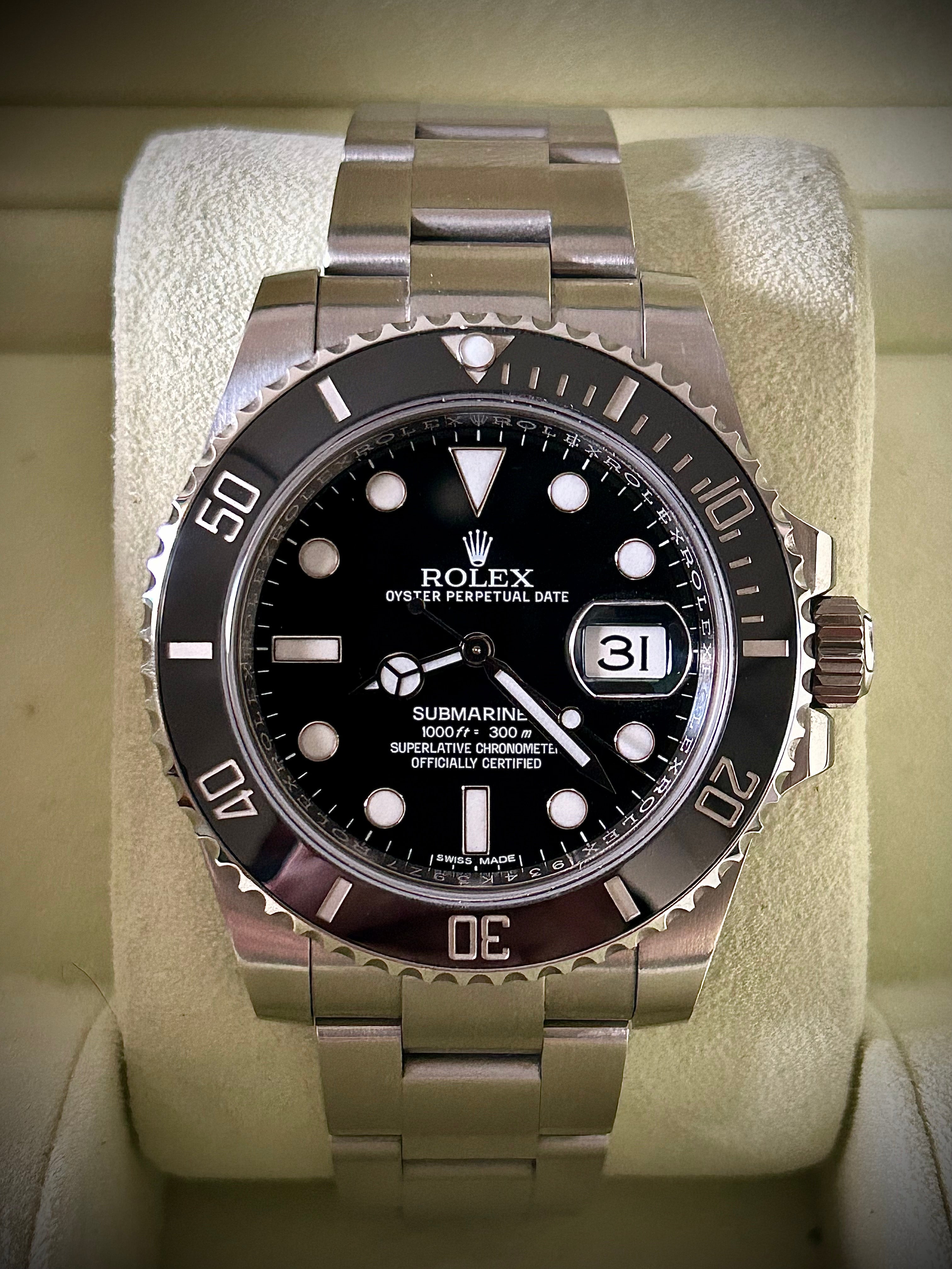 2016 ROLEX SUBMARINER DATE 116610LN, BOX AND PAPERS, WITH RSC, INC GST