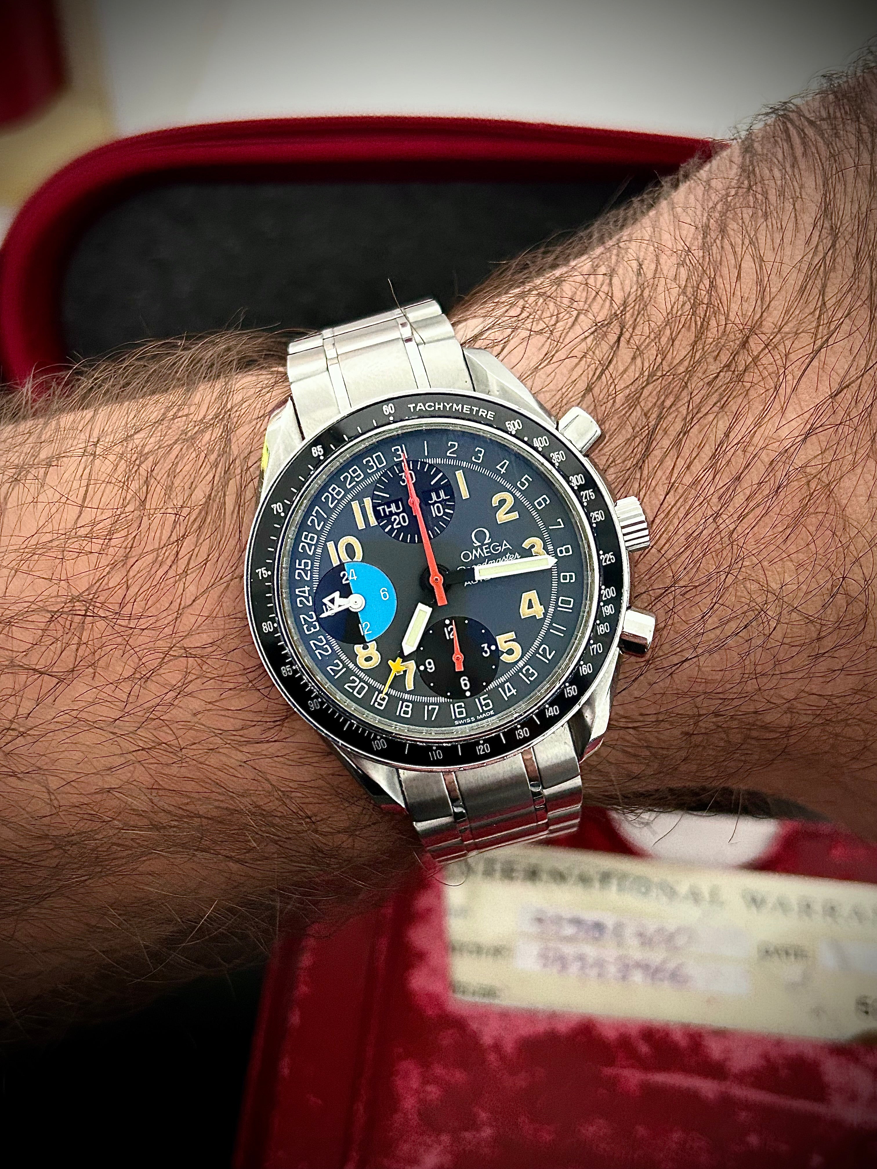 1995 OMEGA SPEEDMASTER TRIPLE DATE MK40 3520.53.00, INC GST