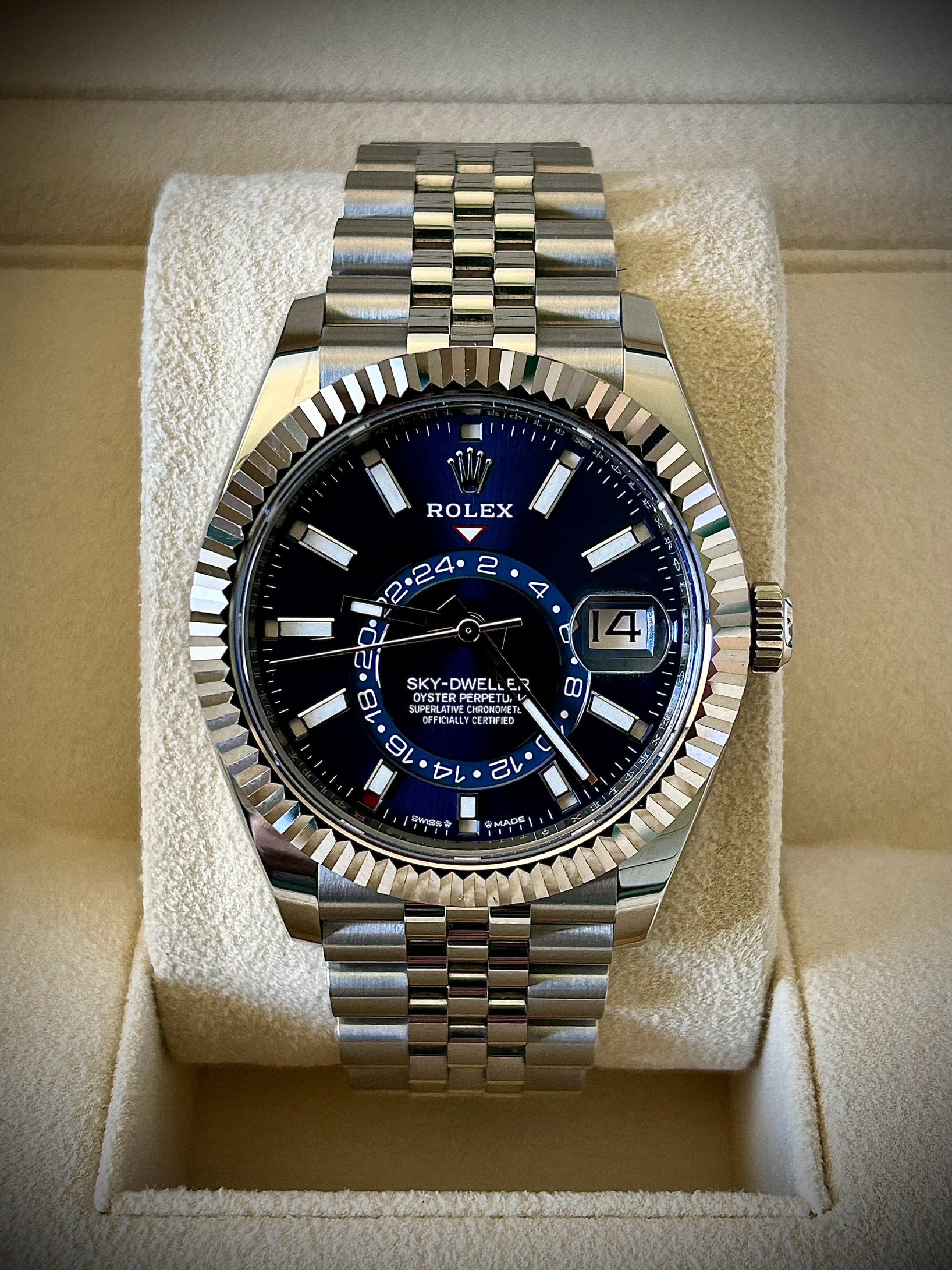 2023 ROLEX SKY DWELLER, BLUE DIAL, JUBILEE, 336934, FULL SET, INC GST