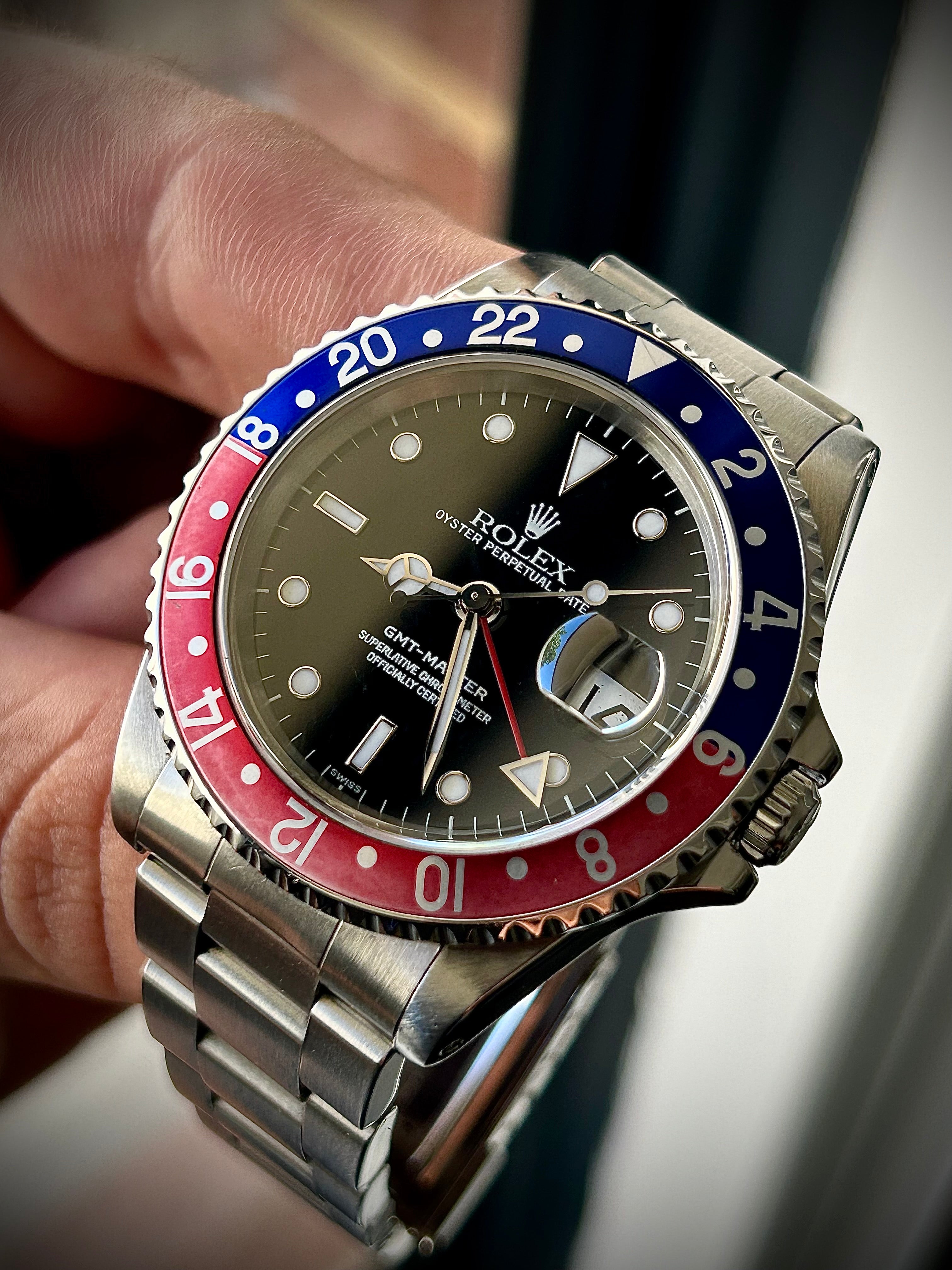 2000 ROLEX GMT MASTER II, PEPSI, 16700, FULL SET, INC GST