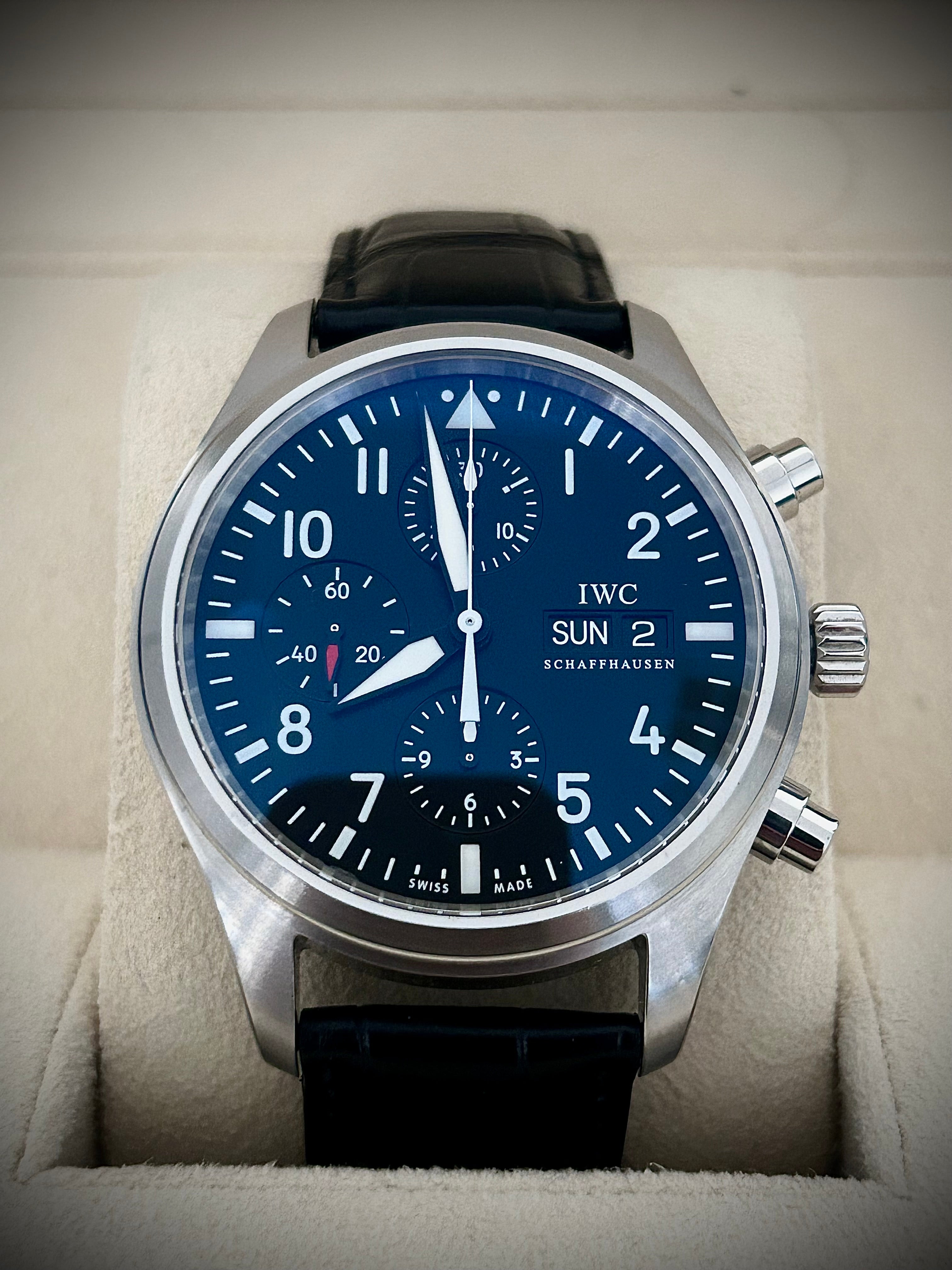 IWC PILOTS CHRONOGRAPH, 371701, WATCH ONLY