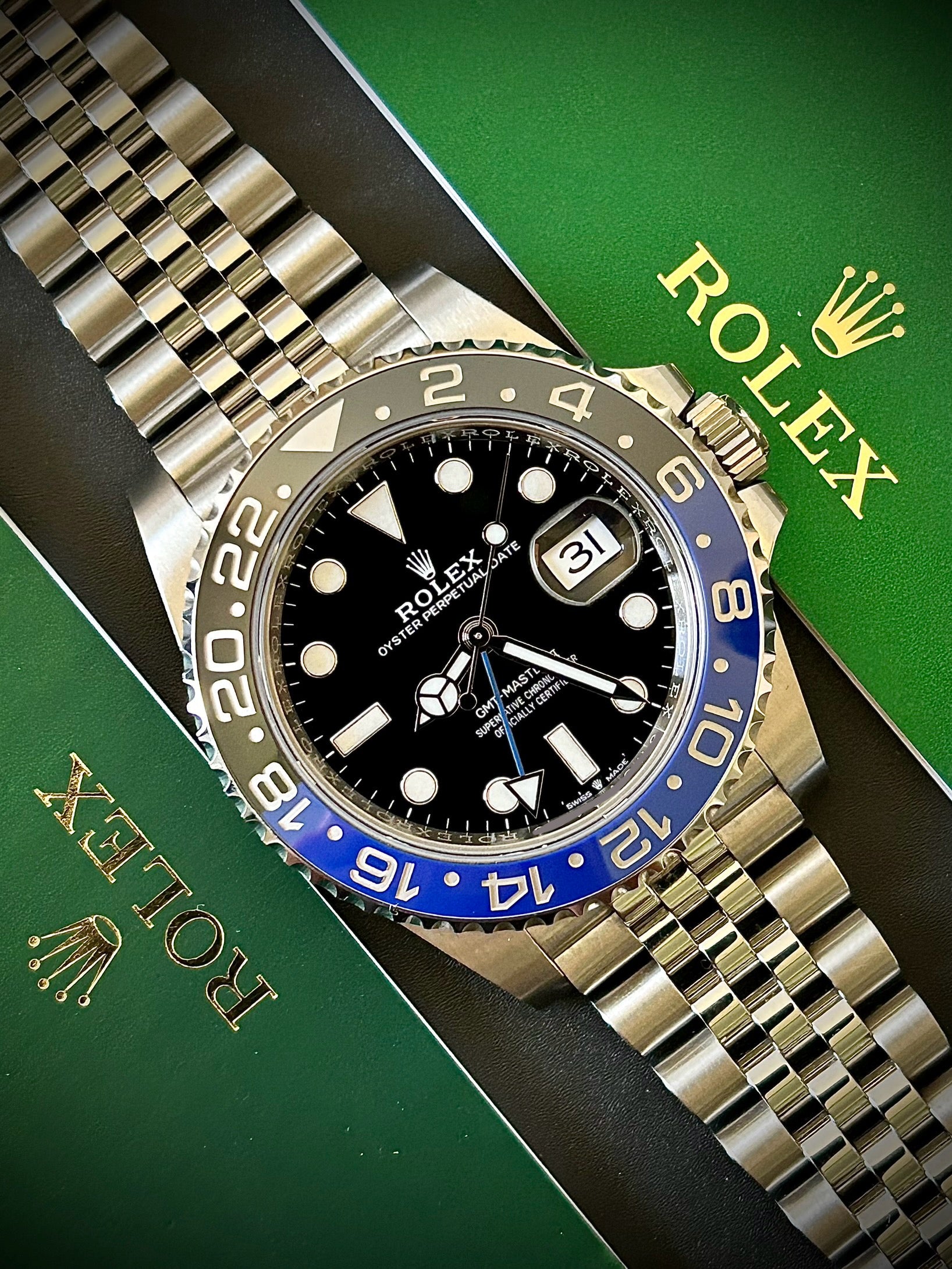 2022 ROLEX GMT MASTER II, BATGIRL, 126710BLNR, FULL SET, INC GST