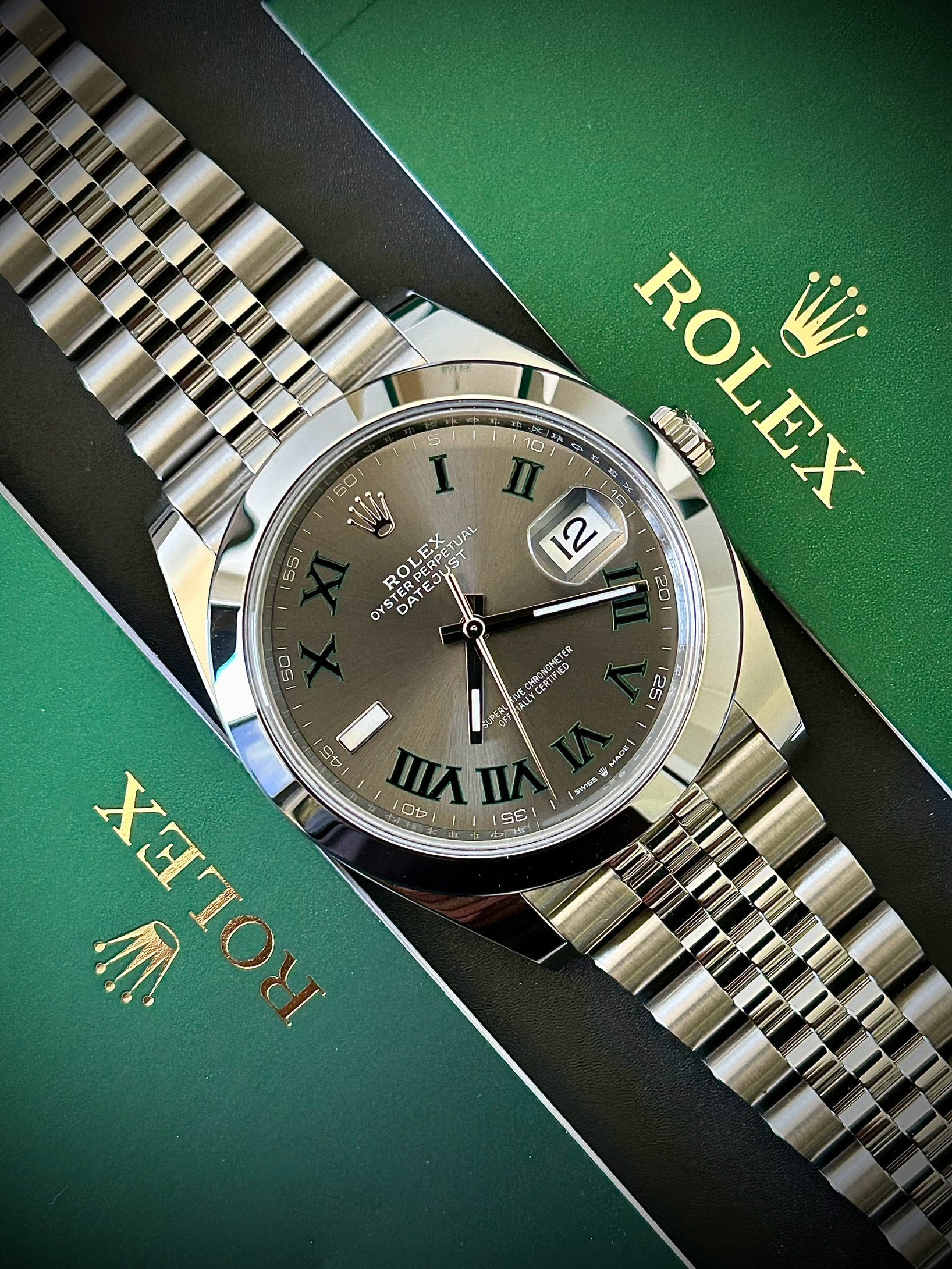 2024 ROLEX DATEJUST 41 WIMBLEDON, 126300, FULL SET, INC GST