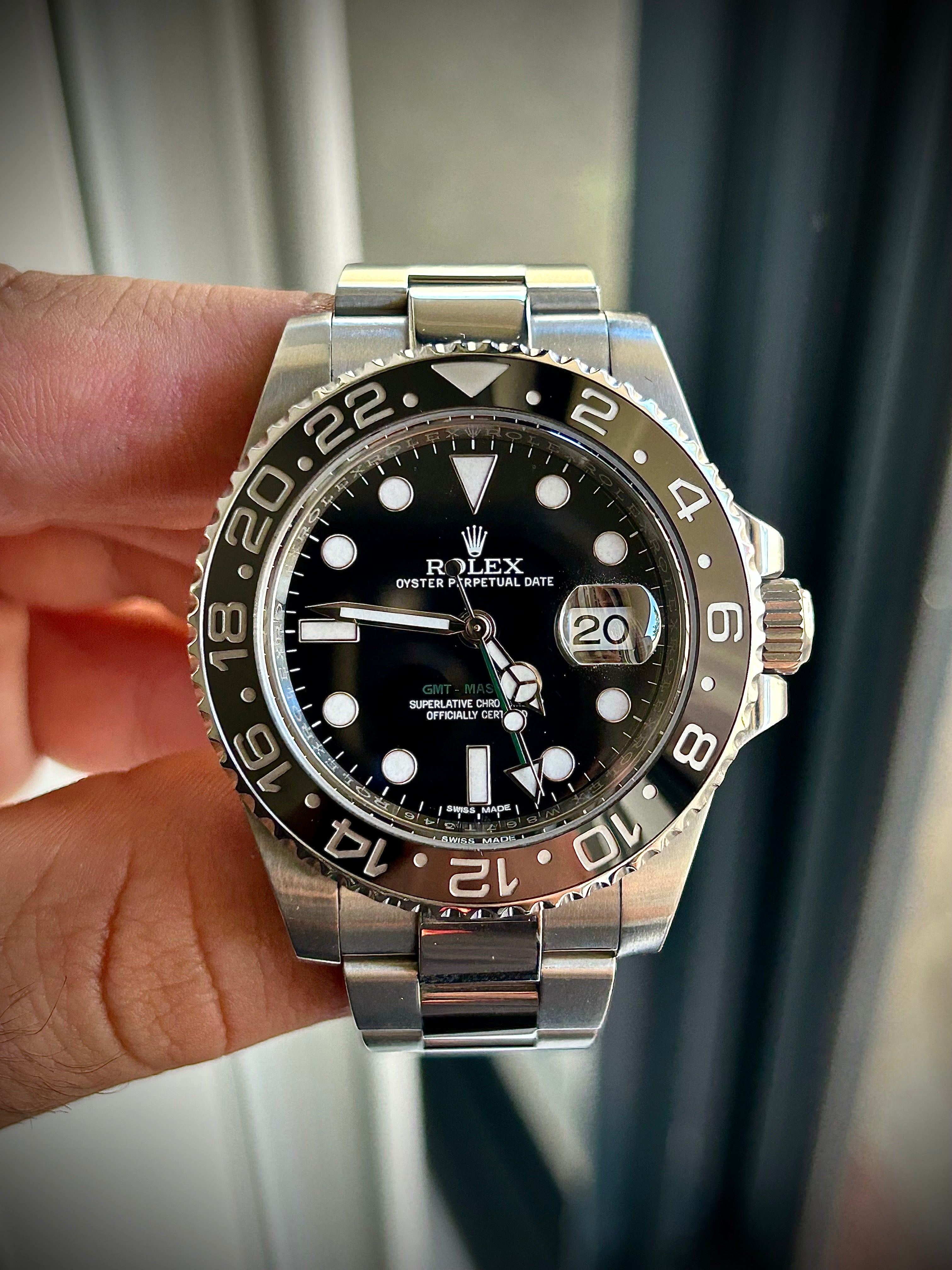 2014 ROLEX GMT MASTER II, 116710LN, FULL SET, INC GST