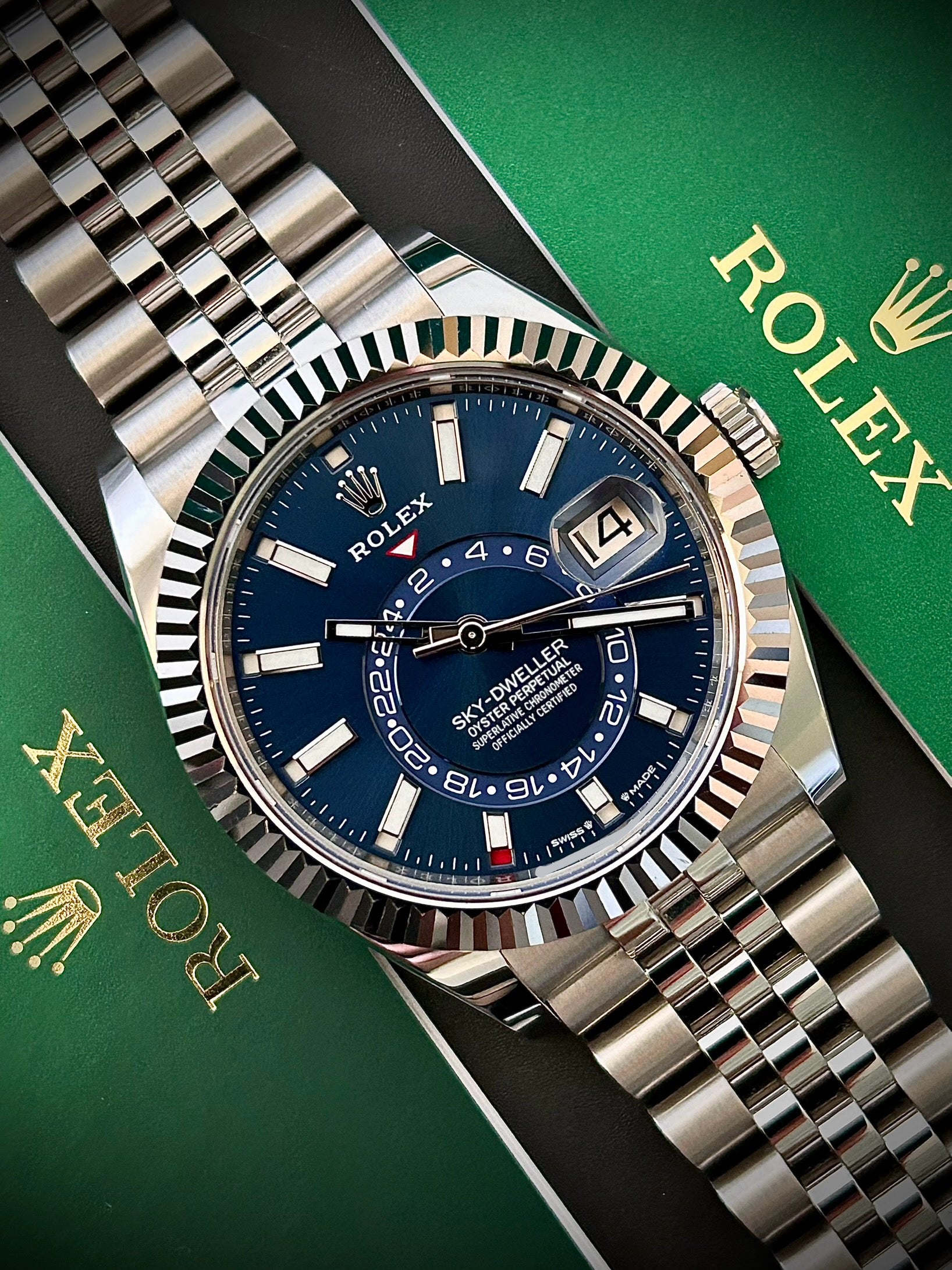 2023 ROLEX SKY DWELLER, BLUE DIAL, JUBILEE, 336934, FULL SET, INC GST
