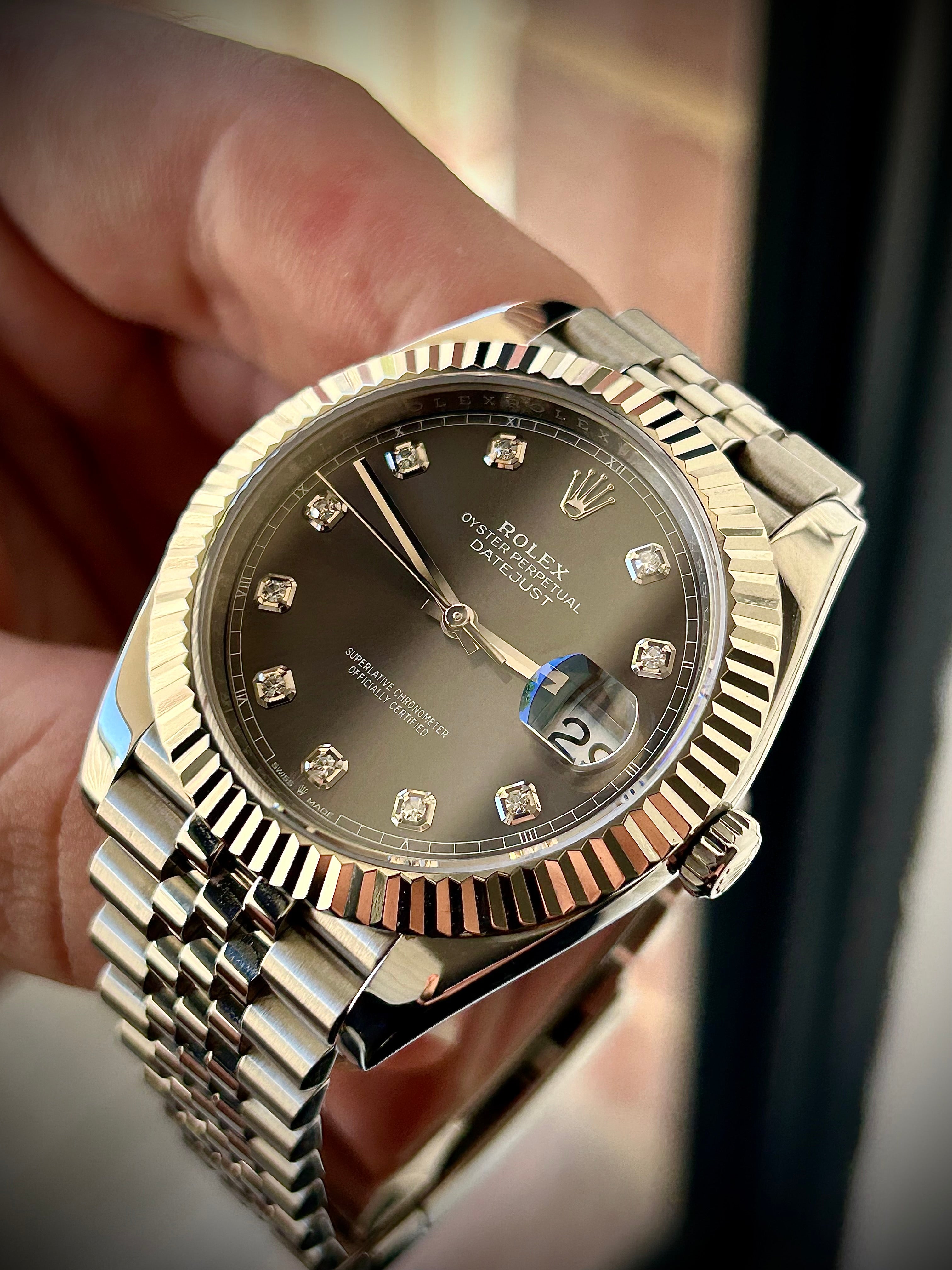 2020 ROLEX DATEJUST 41, RHODIUM DIAMOND DIAL, 126334, FULL SET, INC GST