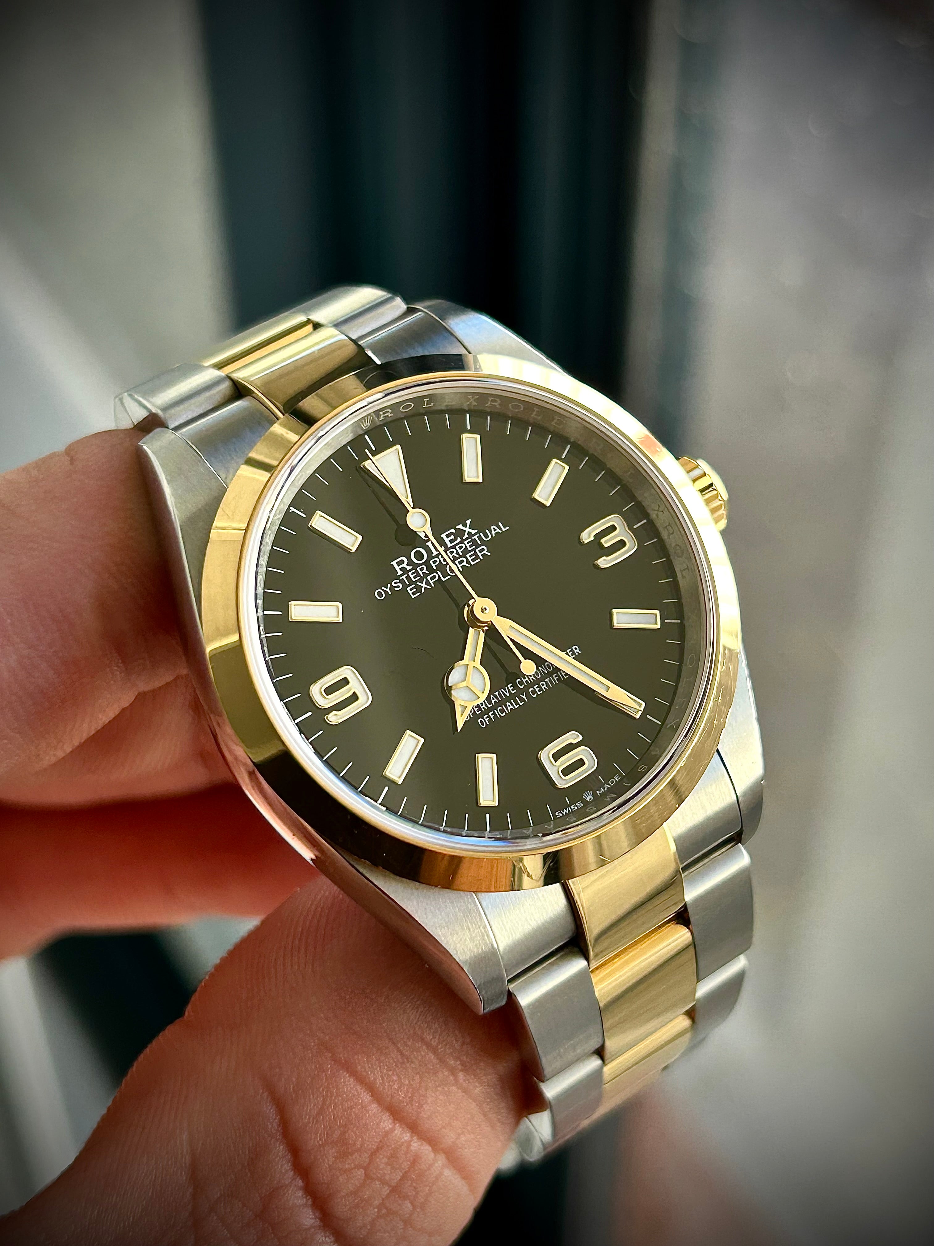 2024 ROLEX EXPLORER 36 TWO TONE, 124273, FULL SET, INC GST