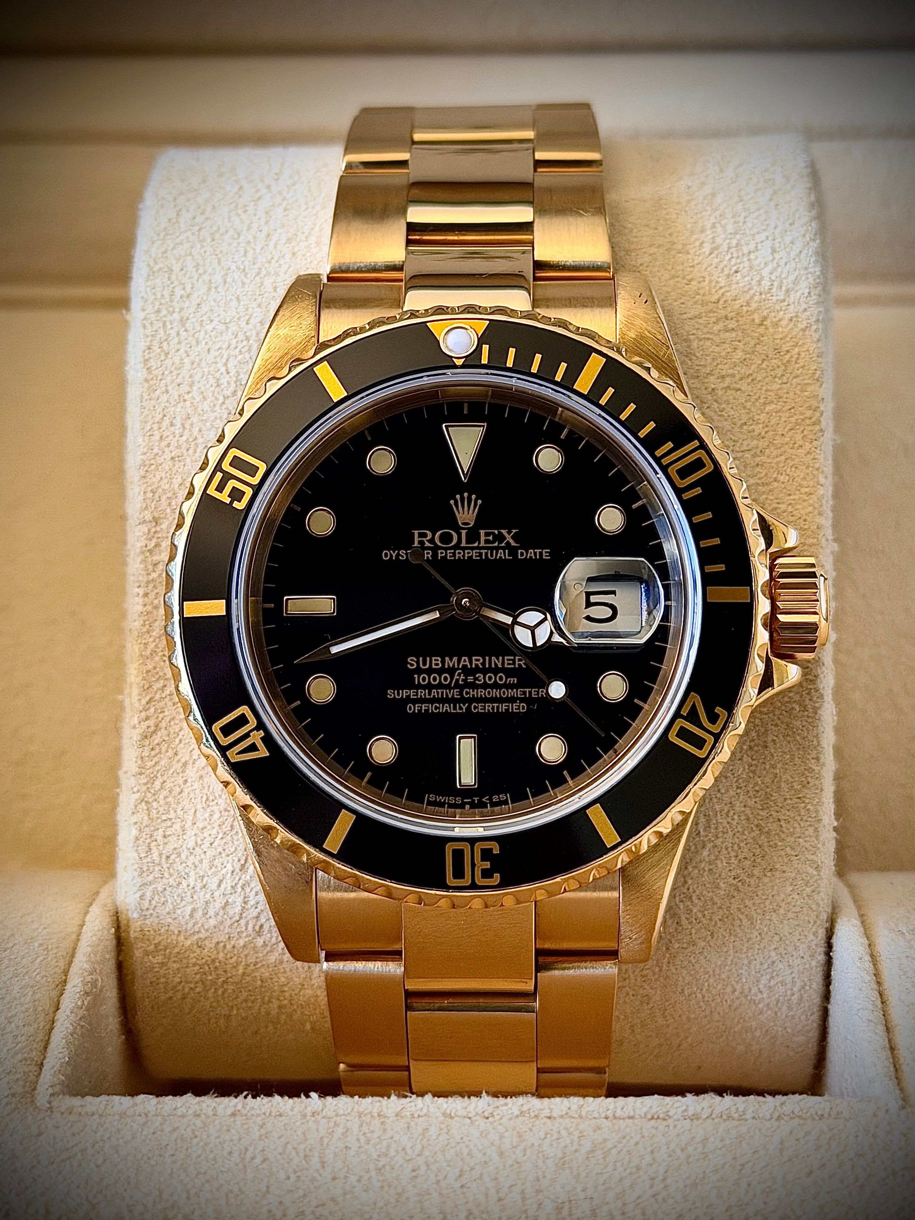 1991 ROLEX SUBMARINER, 16618, BOX & 2023 RSC SERVICE, INC GST