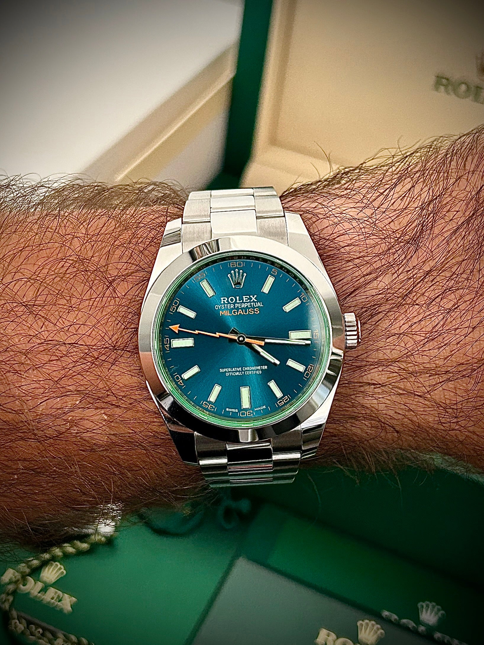 2023 ROLEX MILGAUSS, 116400GV, FULL SET, INC GST