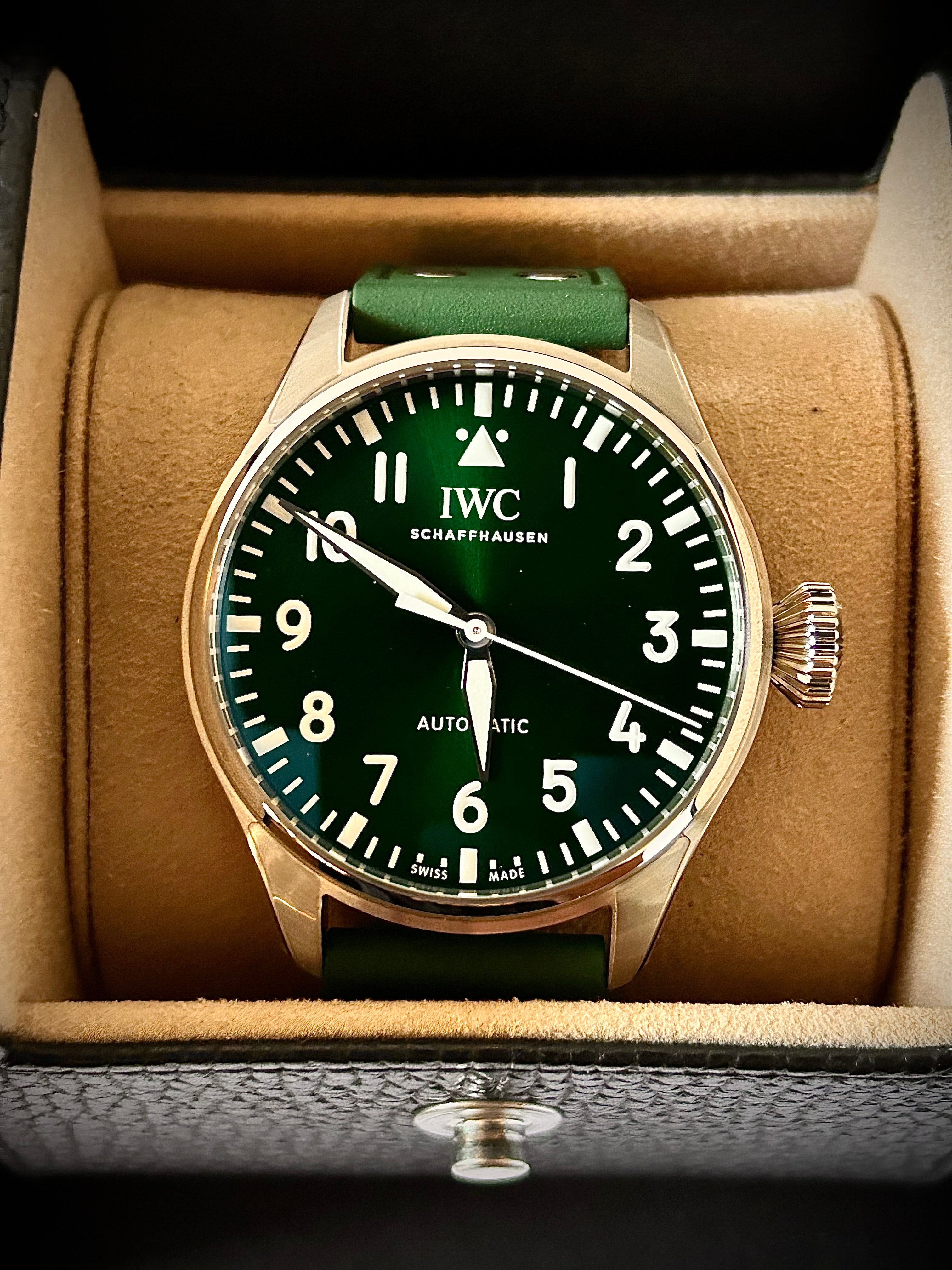 2022 IWC BIG PILOTS WATCH 43, GREEN DIAL, IW329306, FULL SET, INC GST
