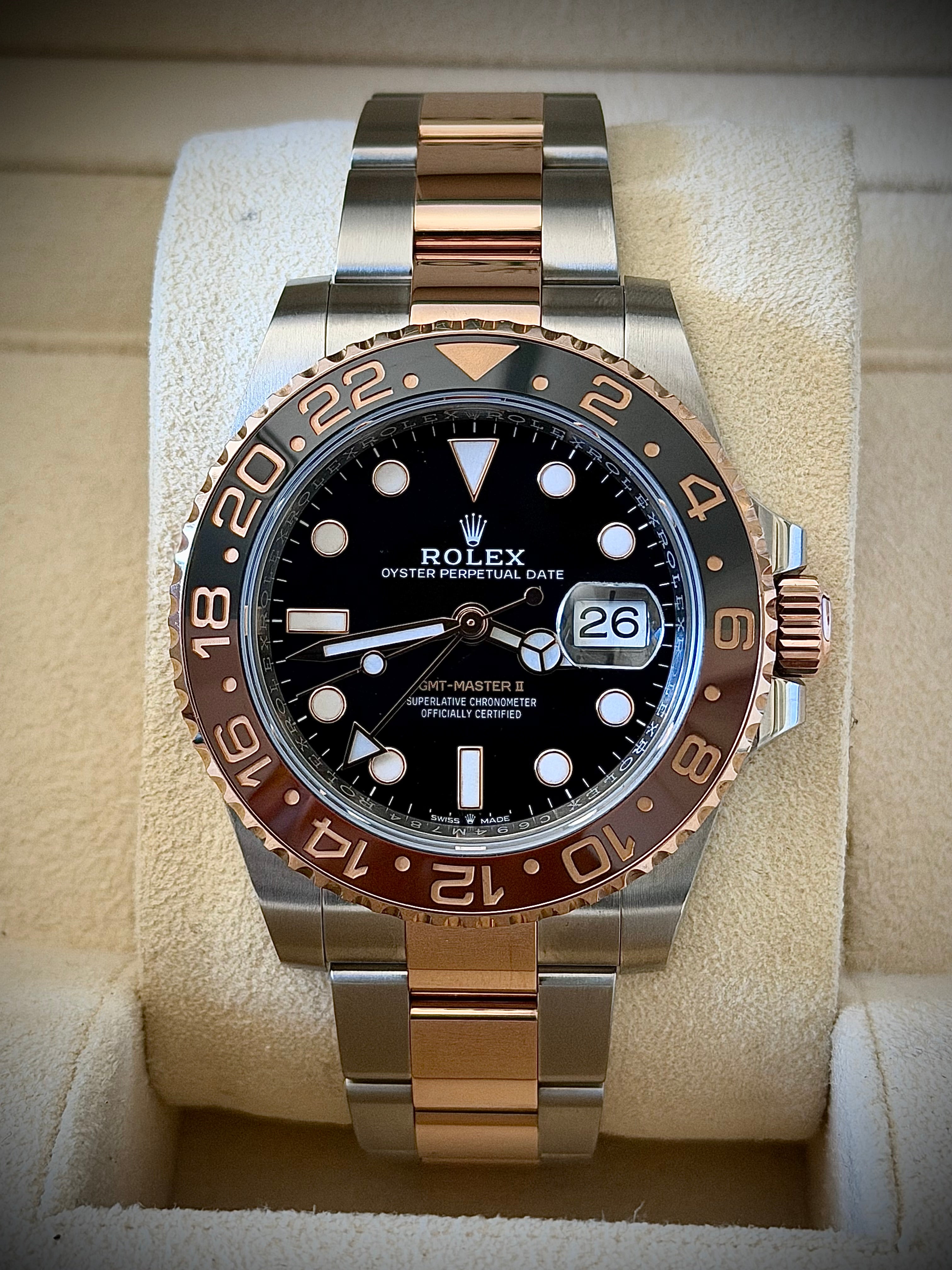 2018 ROLEX GMT MASTER II, ROOTBEER, 126711CHNR, FULL SET, INC GST