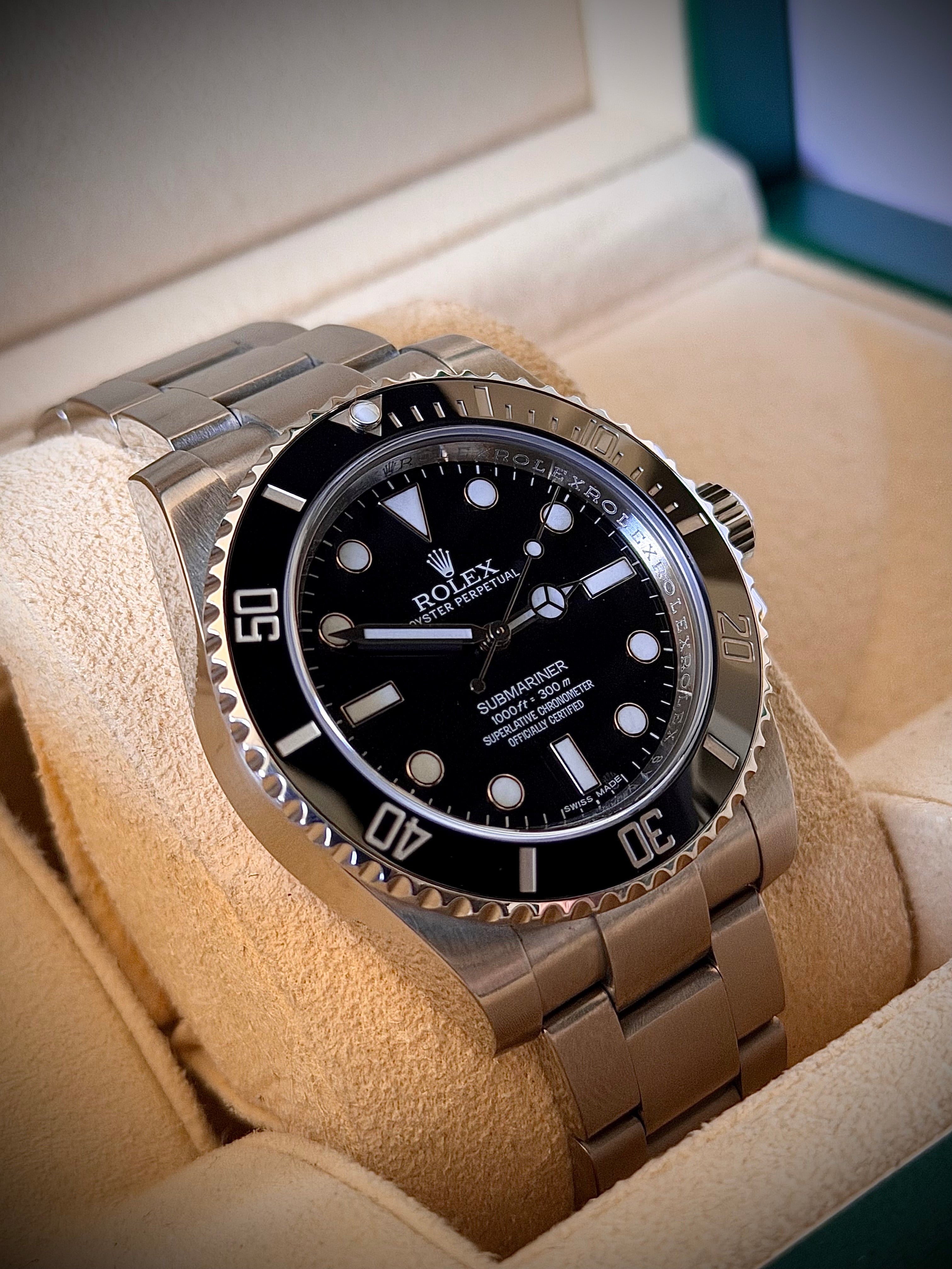 2015 ROLEX SUBMARINER NO DATE, 114060, BOX AND PAPERS, INC GST
