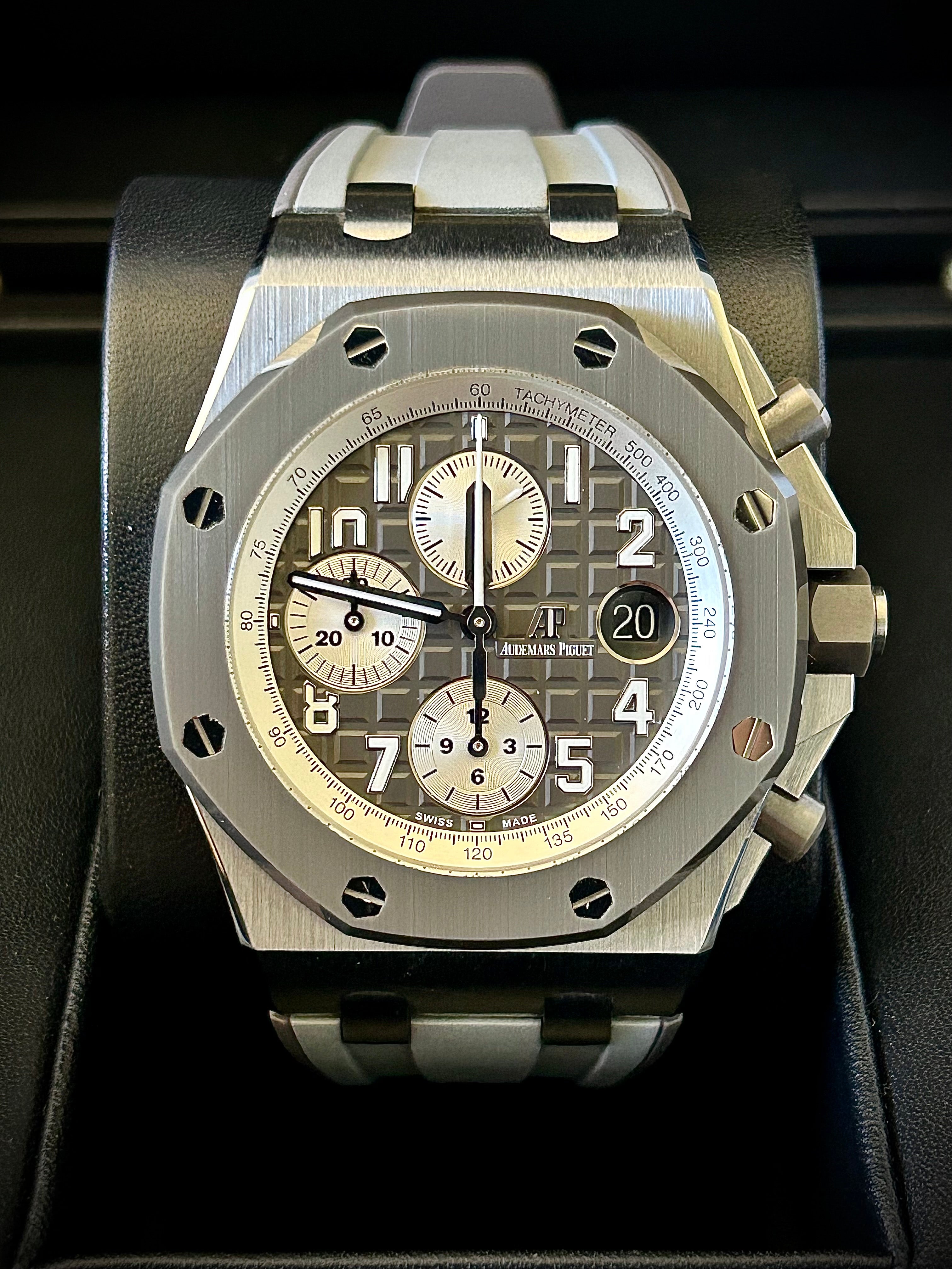 2020 AUDEMARS PIGUET ROYAL OAK OFFSHORE CHRONOGRAPH, 26470IO, “GHOST”, TITANIUM, FULL SET, INC GST