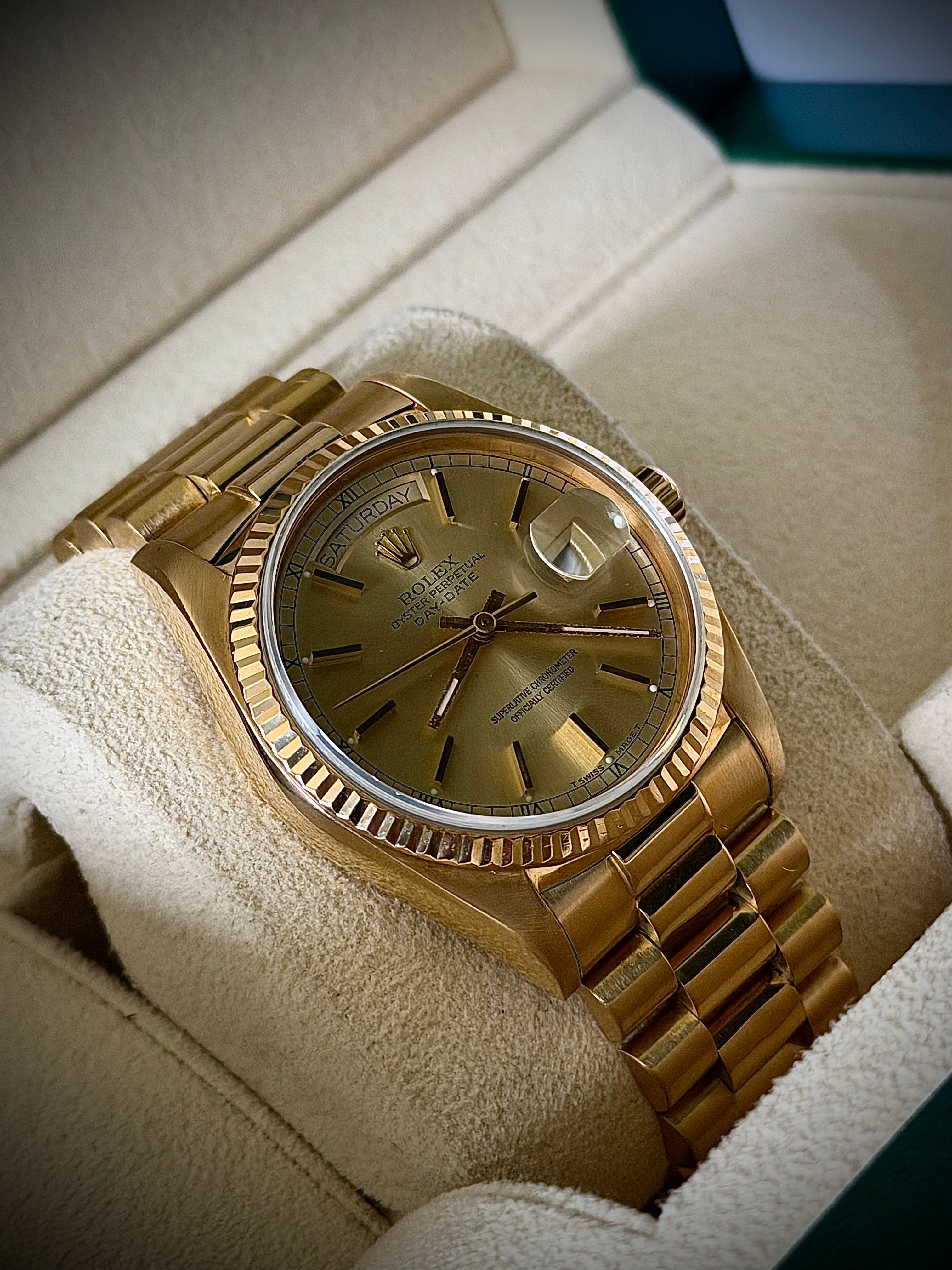 1986 ROLEX DAY-DATE, 18038, QUICKSET, WATCH ONLY, GST