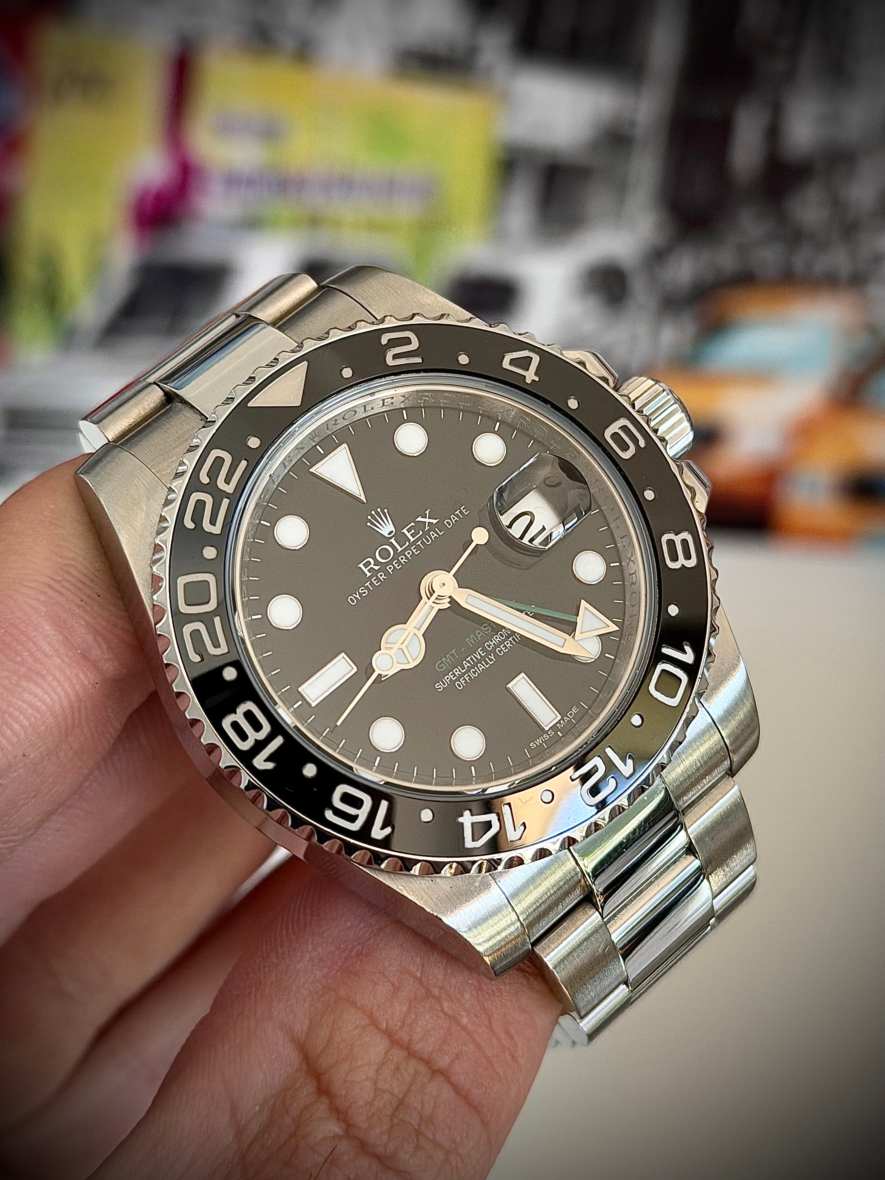 2012 ROLEX GMT MASTER II, 116710LN, FULL SET, INC GST