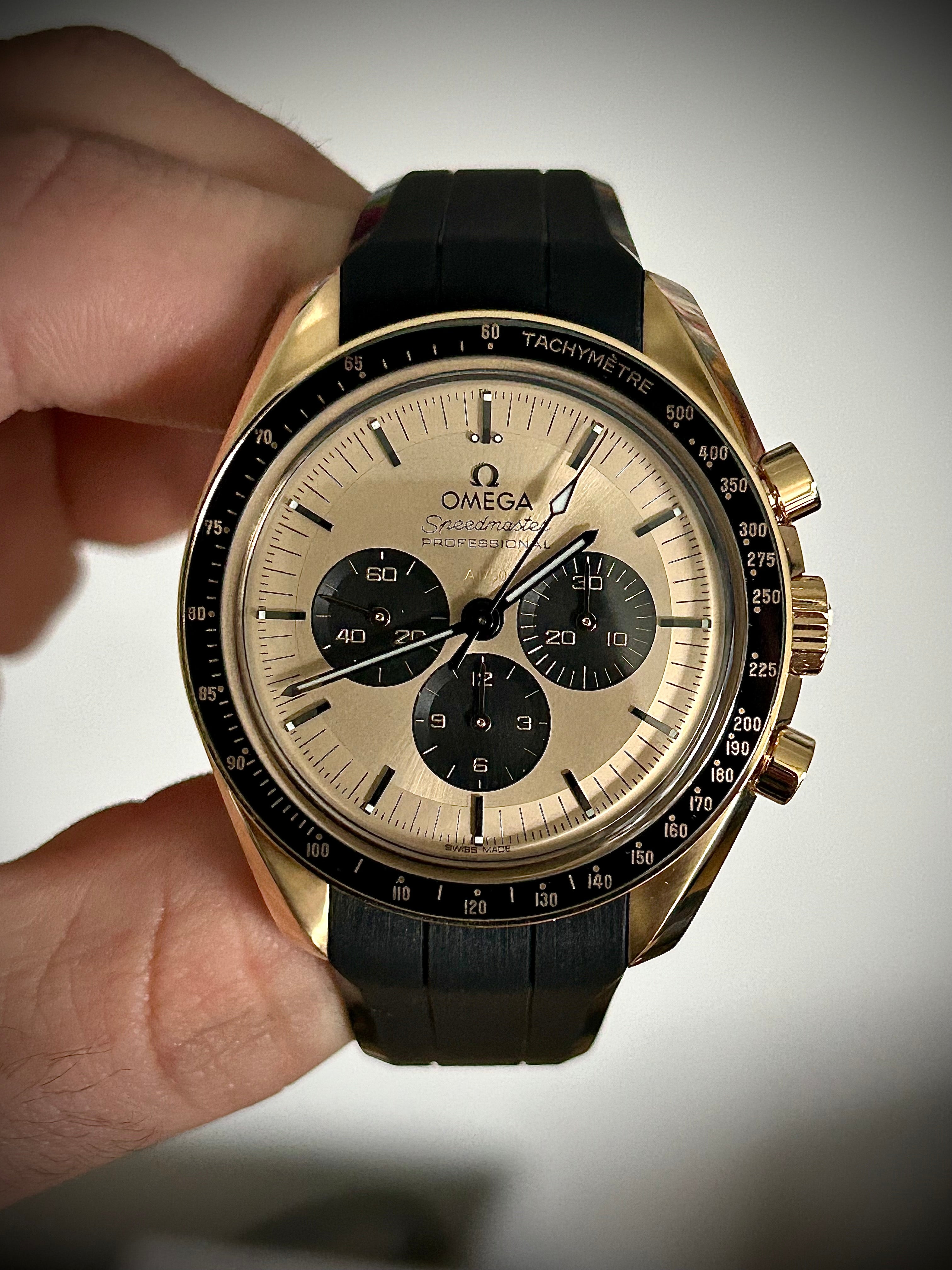2025 OMEGA SPEEDMASTER MOONSHINE GOLD, FULL SET, INC GST