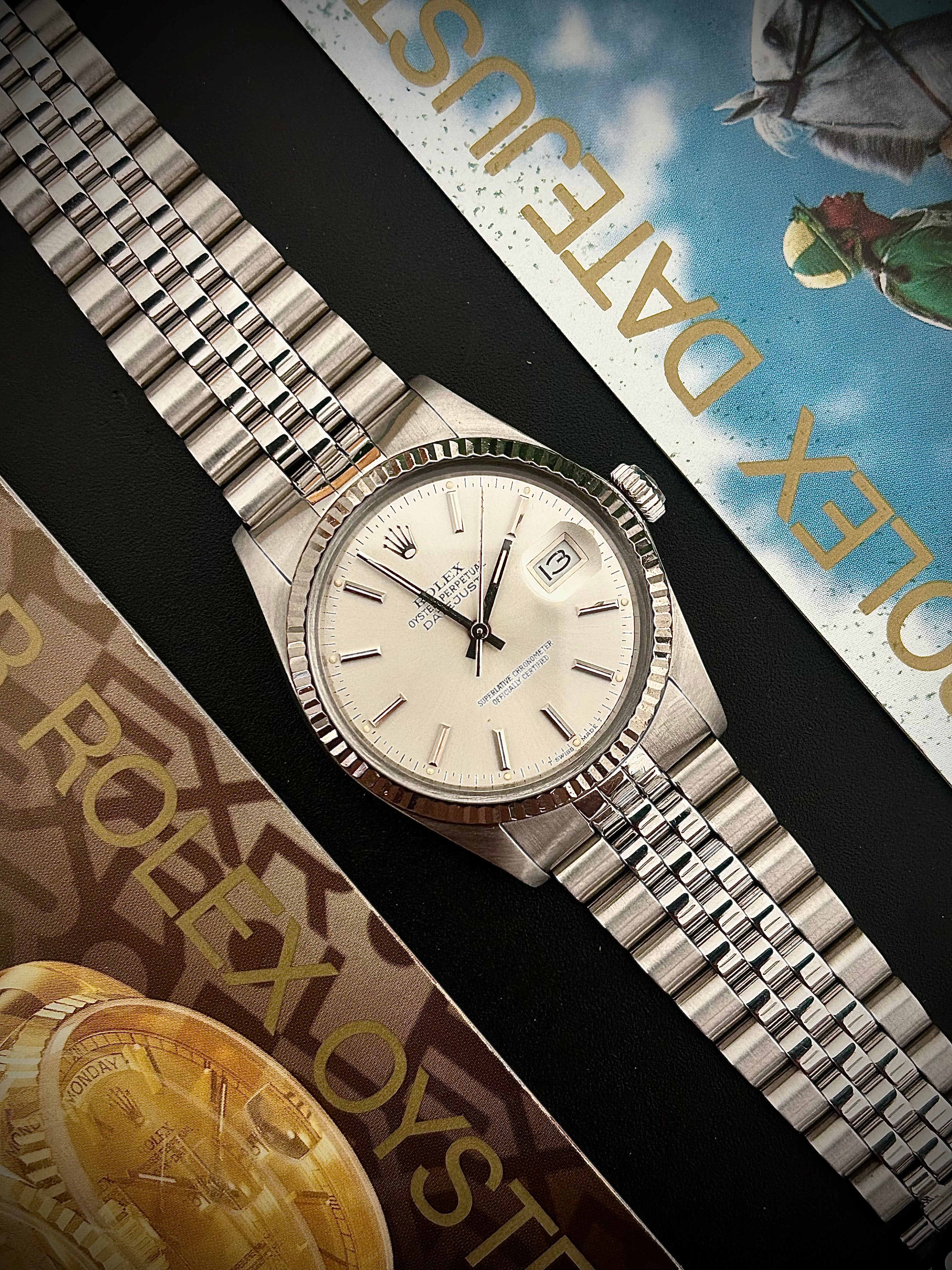 1985 ROLEX DATEJUST 36, 16014, BOX RSC SERVICE PAPERWORK