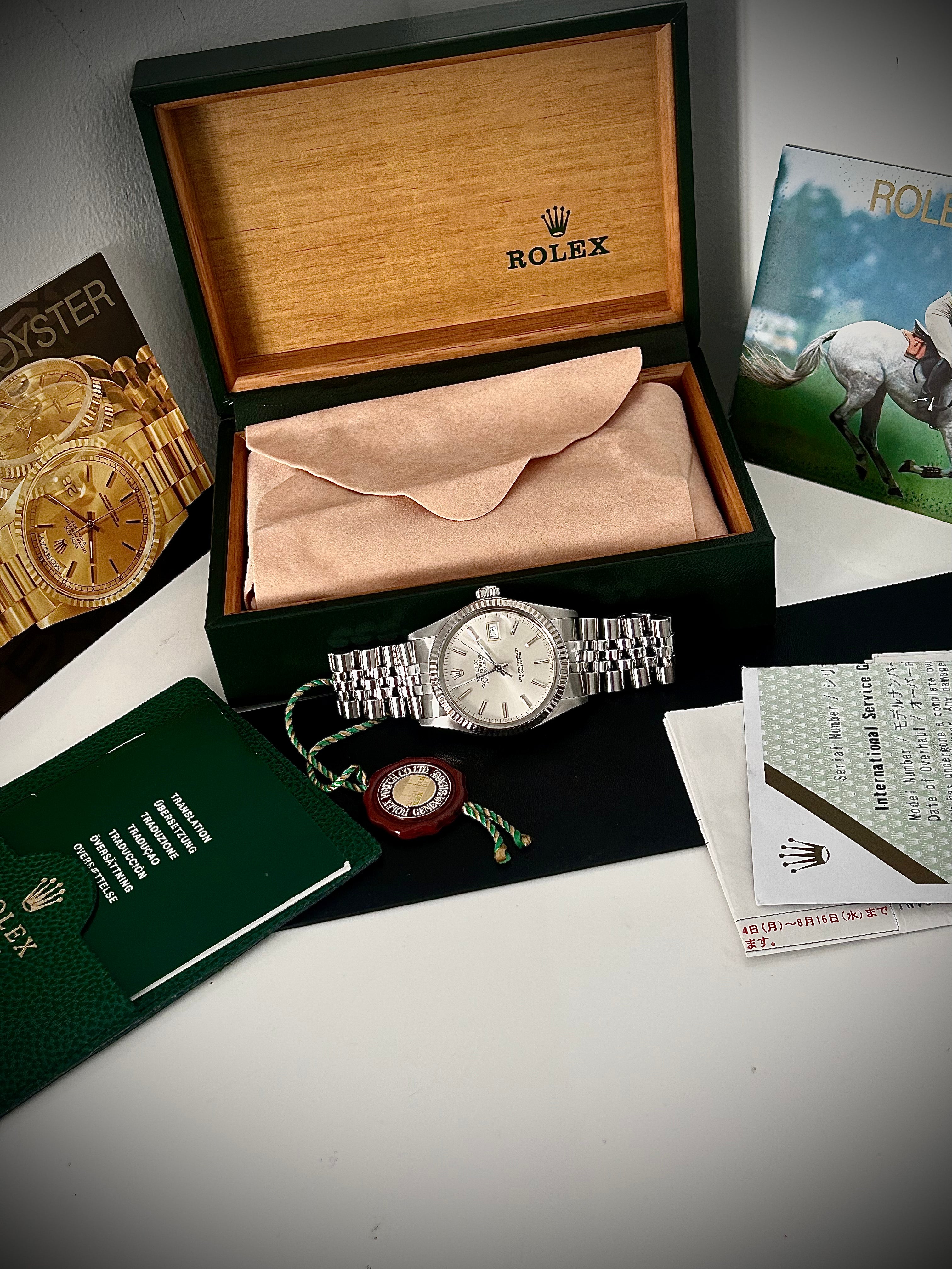 1985 ROLEX DATEJUST 36, 16014, BOX RSC SERVICE PAPERWORK