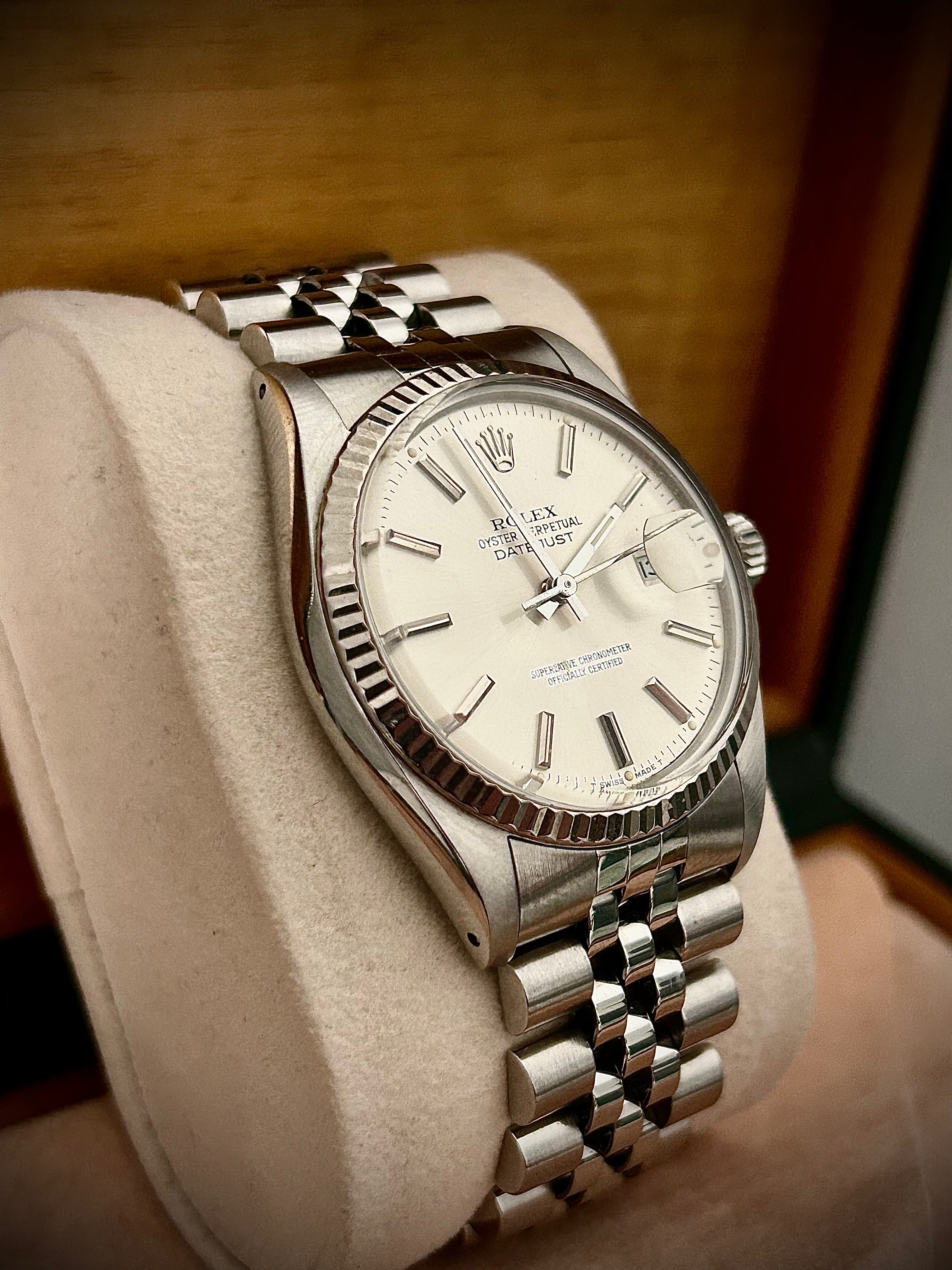 1985 ROLEX DATEJUST 36, 16014, BOX RSC SERVICE PAPERWORK