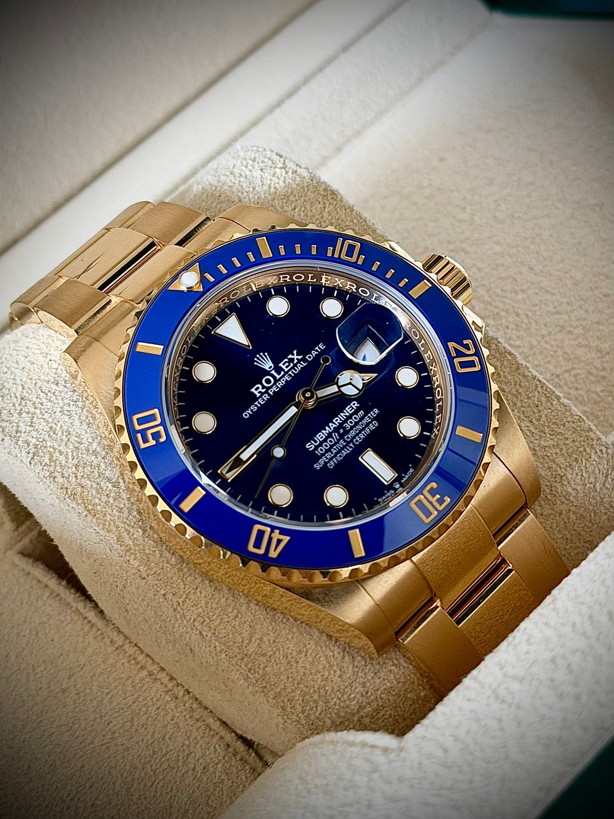 2022 ROLEX SUBMARINER DATE, “BLUESY”, 126618LB, BLUE DIAL, 18CT YELLOW GOLD, FULL SET, INC GST
