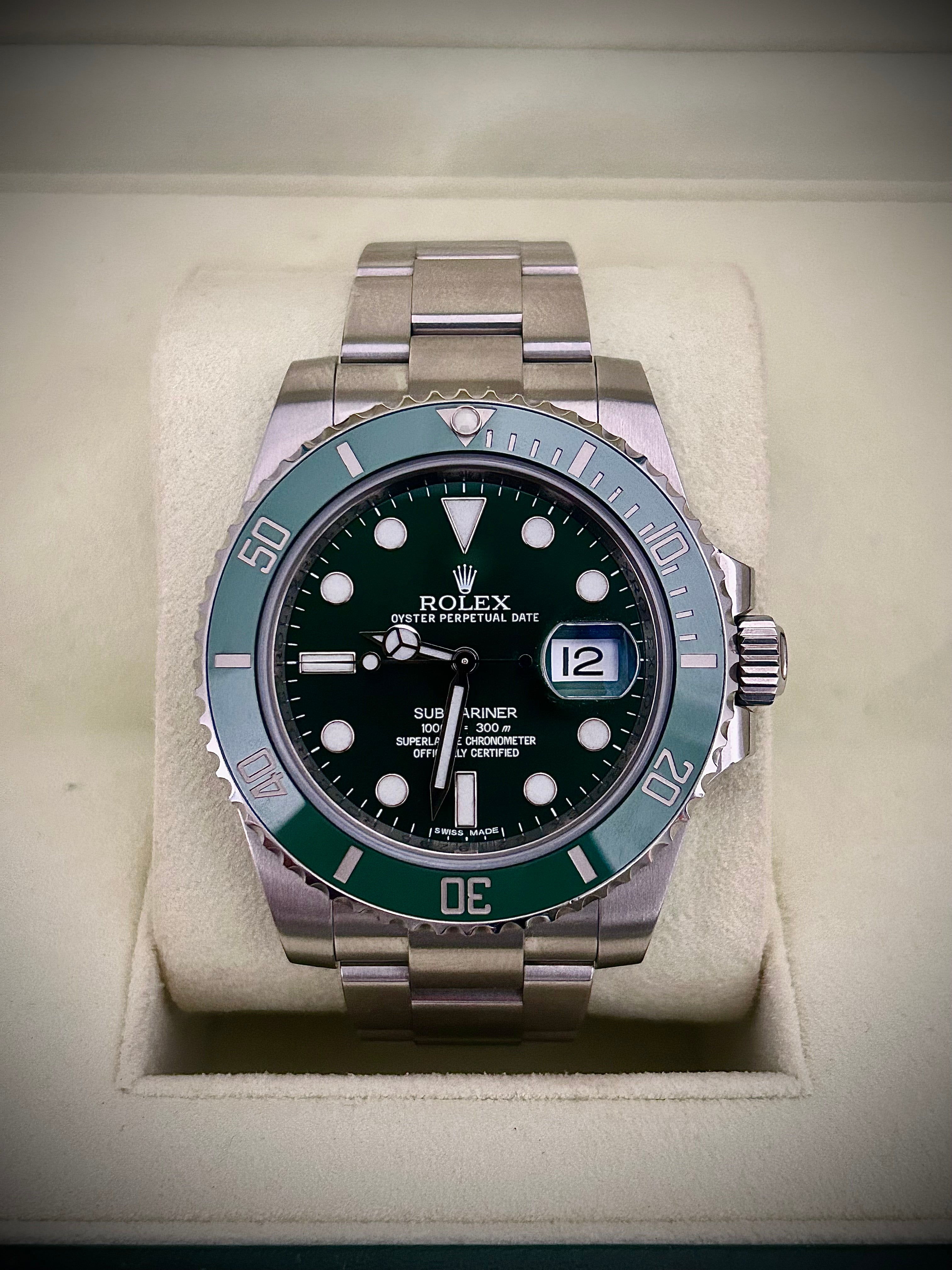 2011 ROLEX SUBMARINER DATE “HULK”116610LV, FULL SET, INC GST