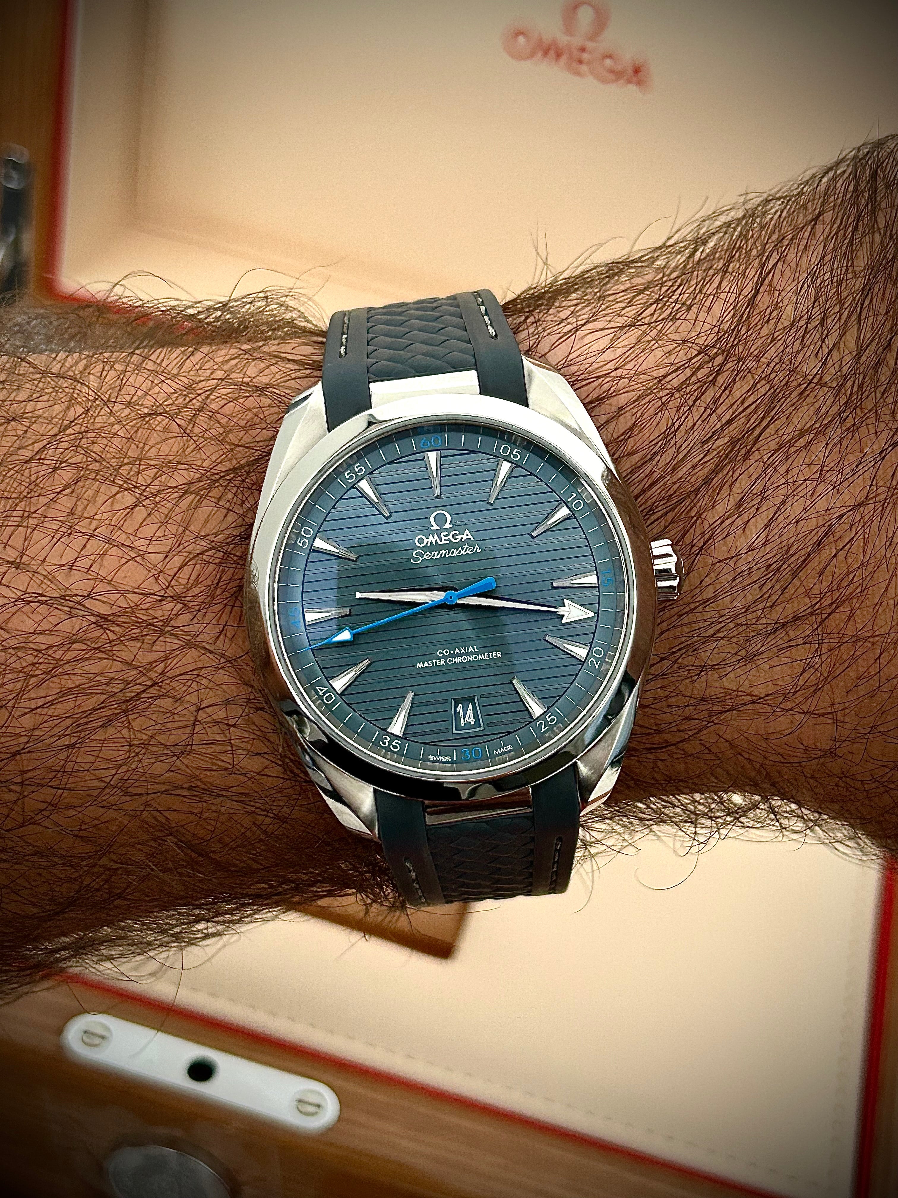 2018 OMEGA AQUA TERRA 150M, BOX AND PAPERS, INC GST