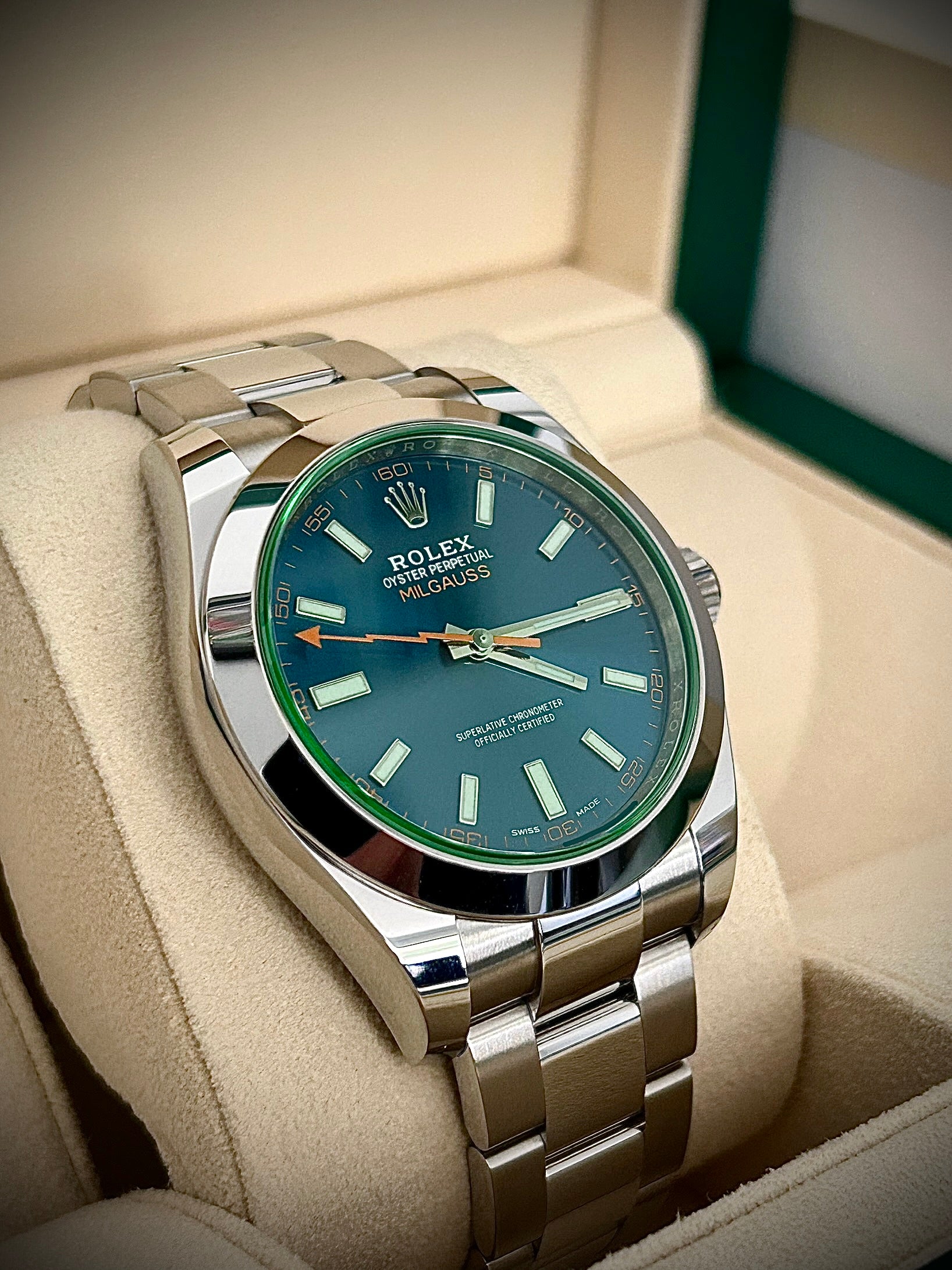 2023 ROLEX MILGAUSS, 116400GV, FULL SET, INC GST