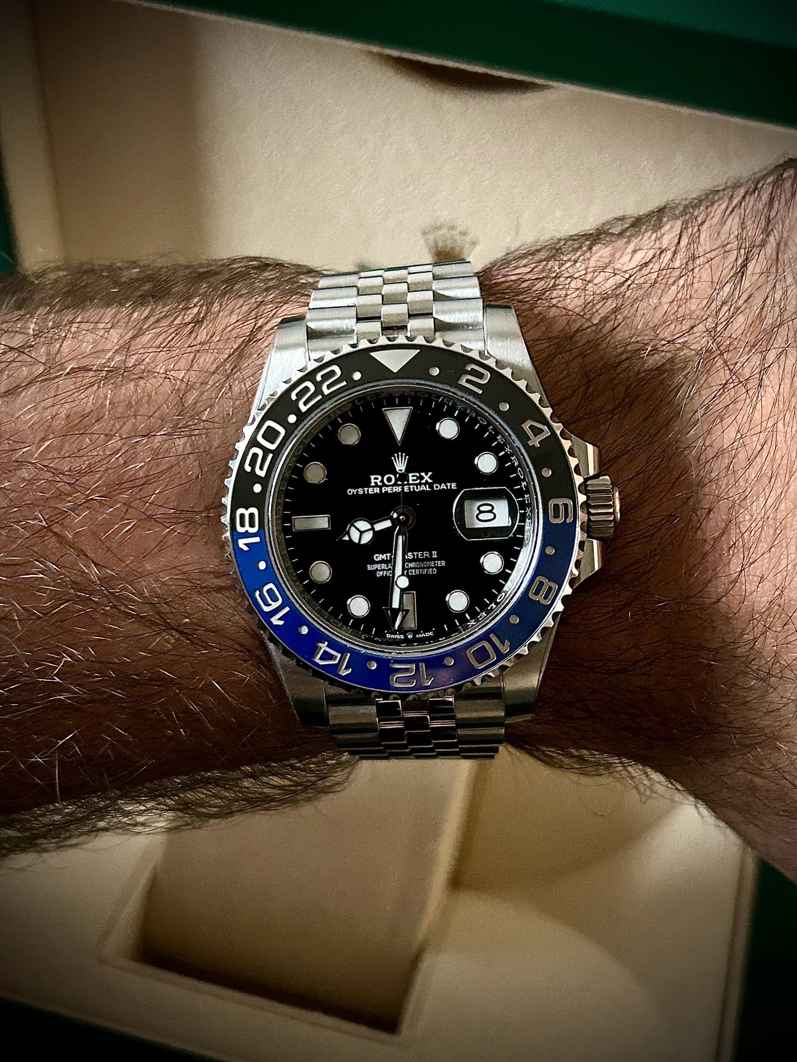 2023 ROLEX GMT MASTER II, BATGIRL, 126710BLNR, FULL SET, INC GST